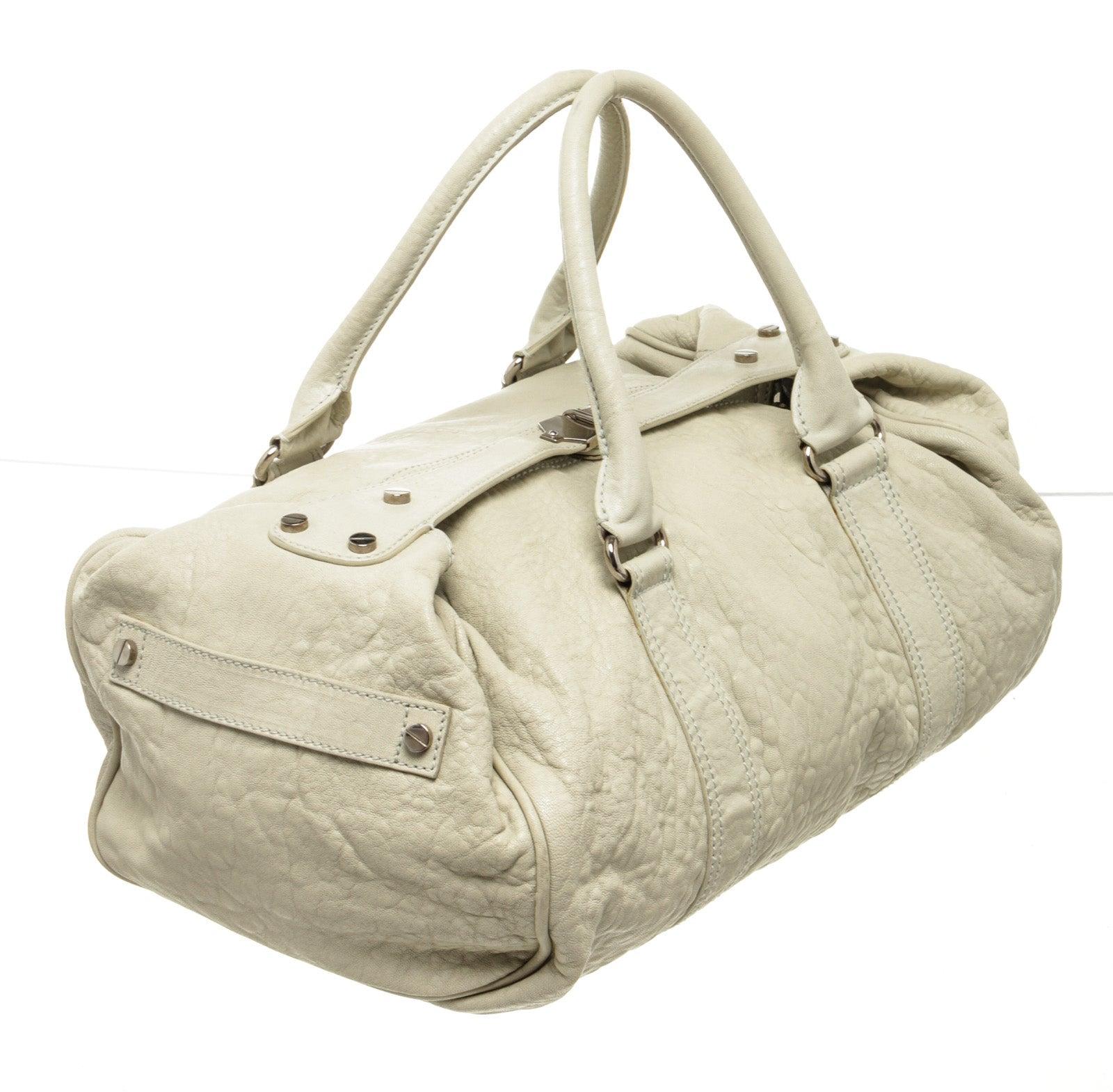 Balenciaga Cream Leather Whistle Satchel Bag with leather, gold-tone  hardware at 1stDibs