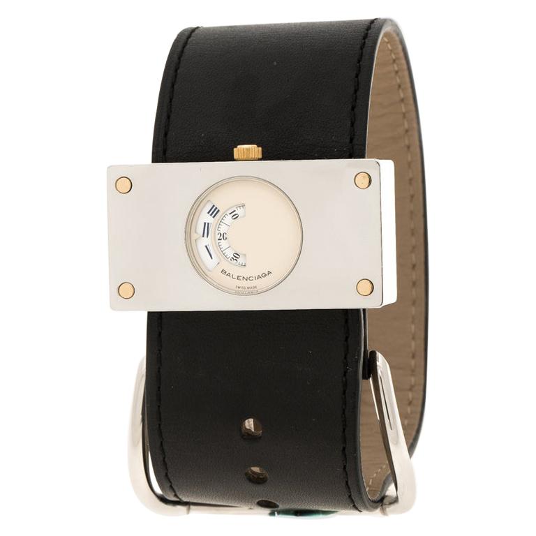 Balenciaga Cream Stainless Steel Limited Edition Women's Wristwatch 45 mm
