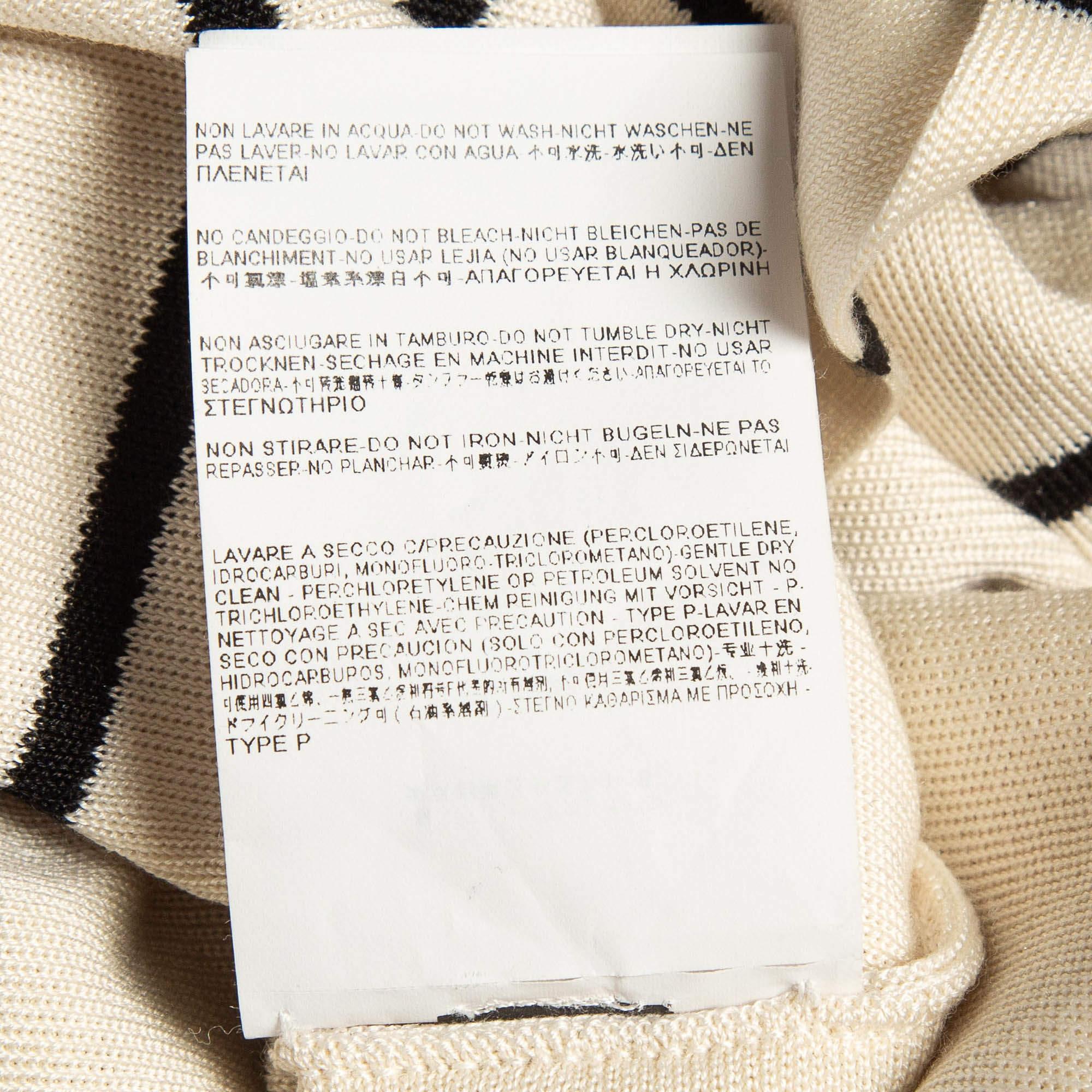 Balenciaga Creme gestreifte Strickjacke aus Seidenstrick M im Angebot 3