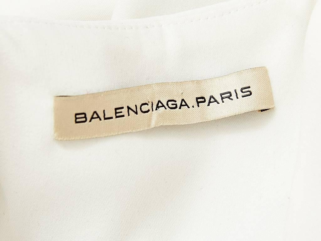 Nicolas Ghesquiere White Crepe Gown with Rufflea In Excellent Condition In New York, NY
