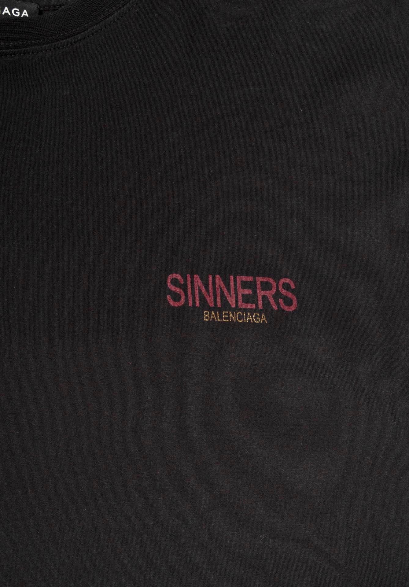 Balenciaga crew neck Sinners oversized Men T Shirt Size S (M/L) In Excellent Condition For Sale In Kaunas, LT