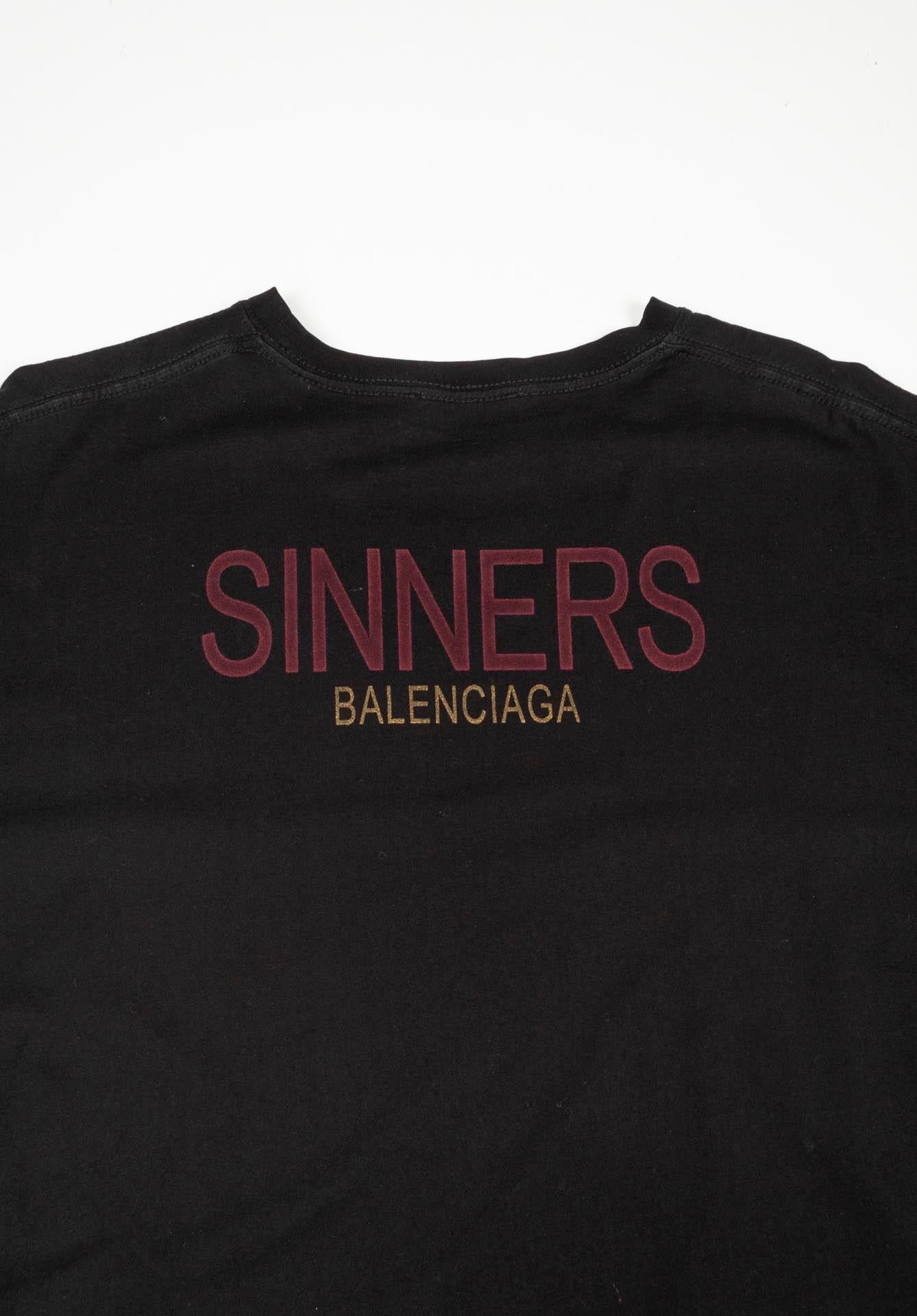 Men's Balenciaga crew neck Sinners oversized Men T Shirt Size S (M/L) For Sale