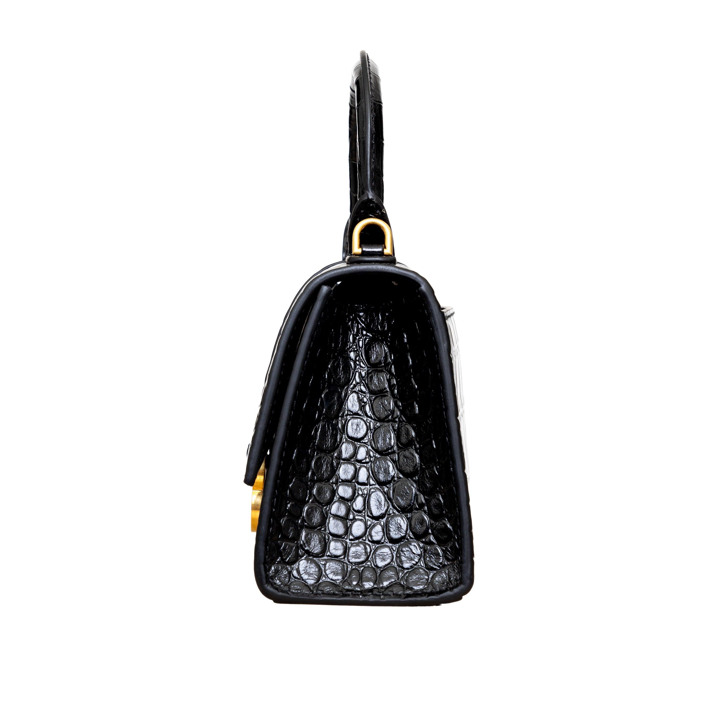 Women's Balenciaga Crocodile Embossed Hourglass XS Bag - '20s For Sale