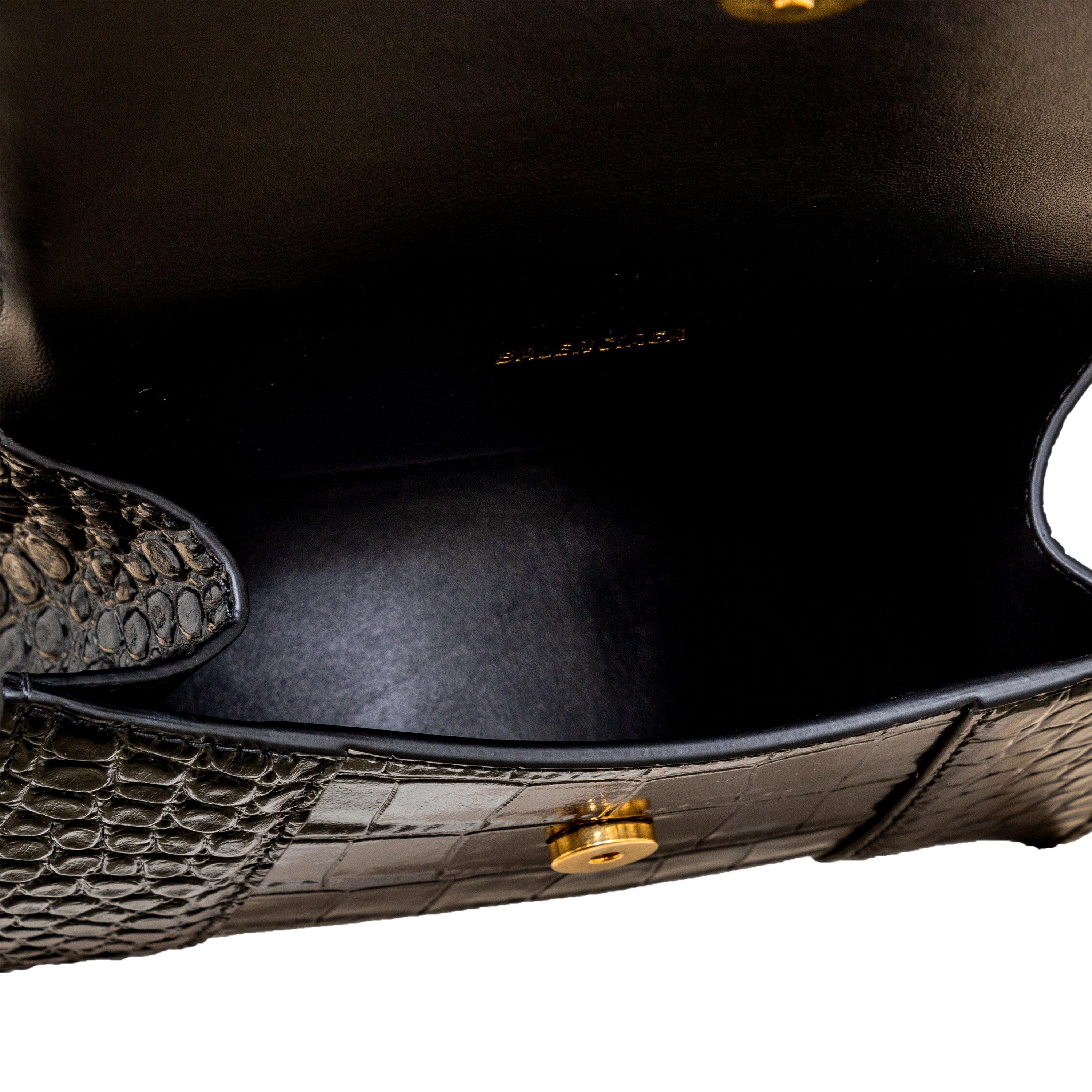 Balenciaga Crocodile Embossed Hourglass XS Bag - '20s For Sale 3