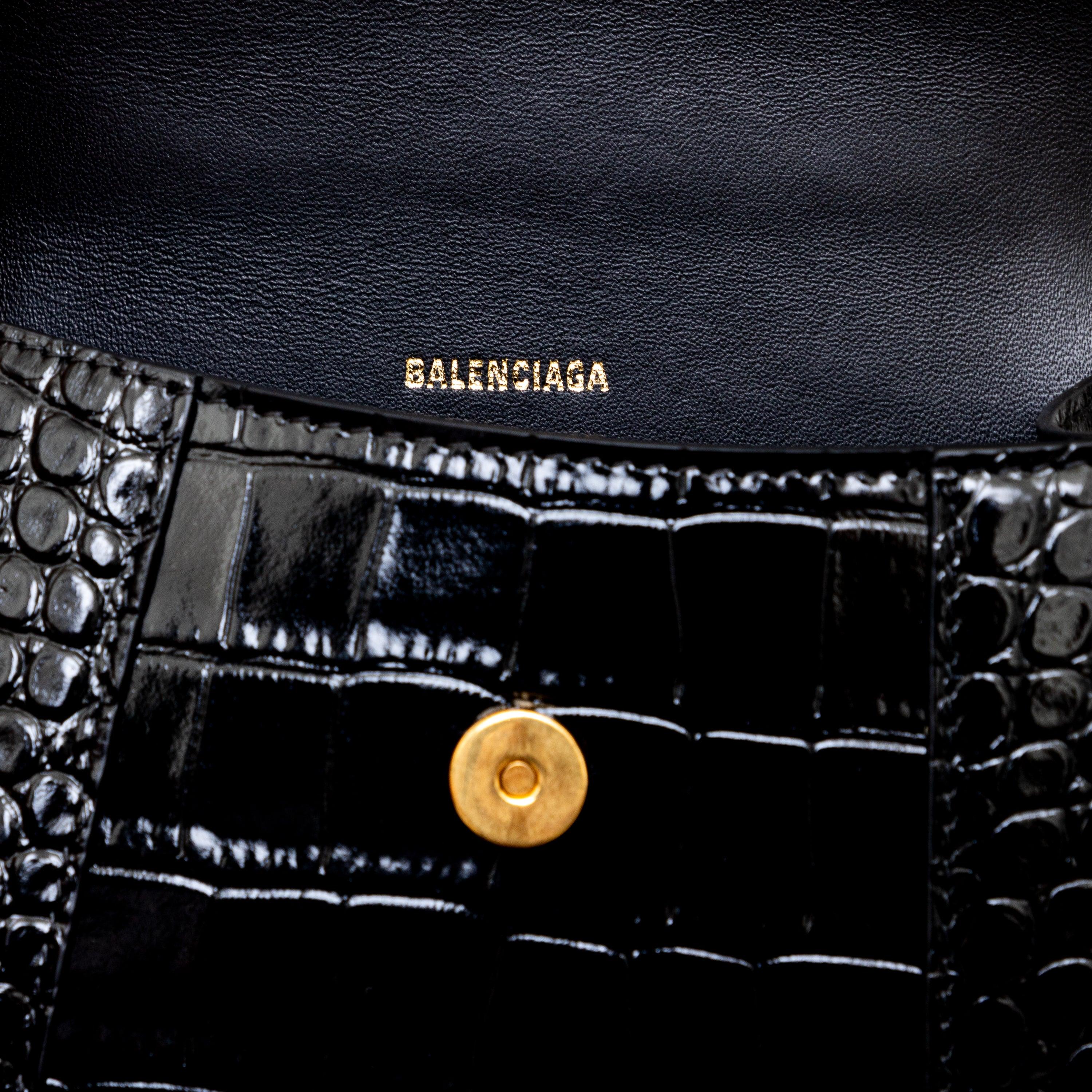 Balenciaga Crocodile Embossed Hourglass XS Bag - '20s For Sale 4