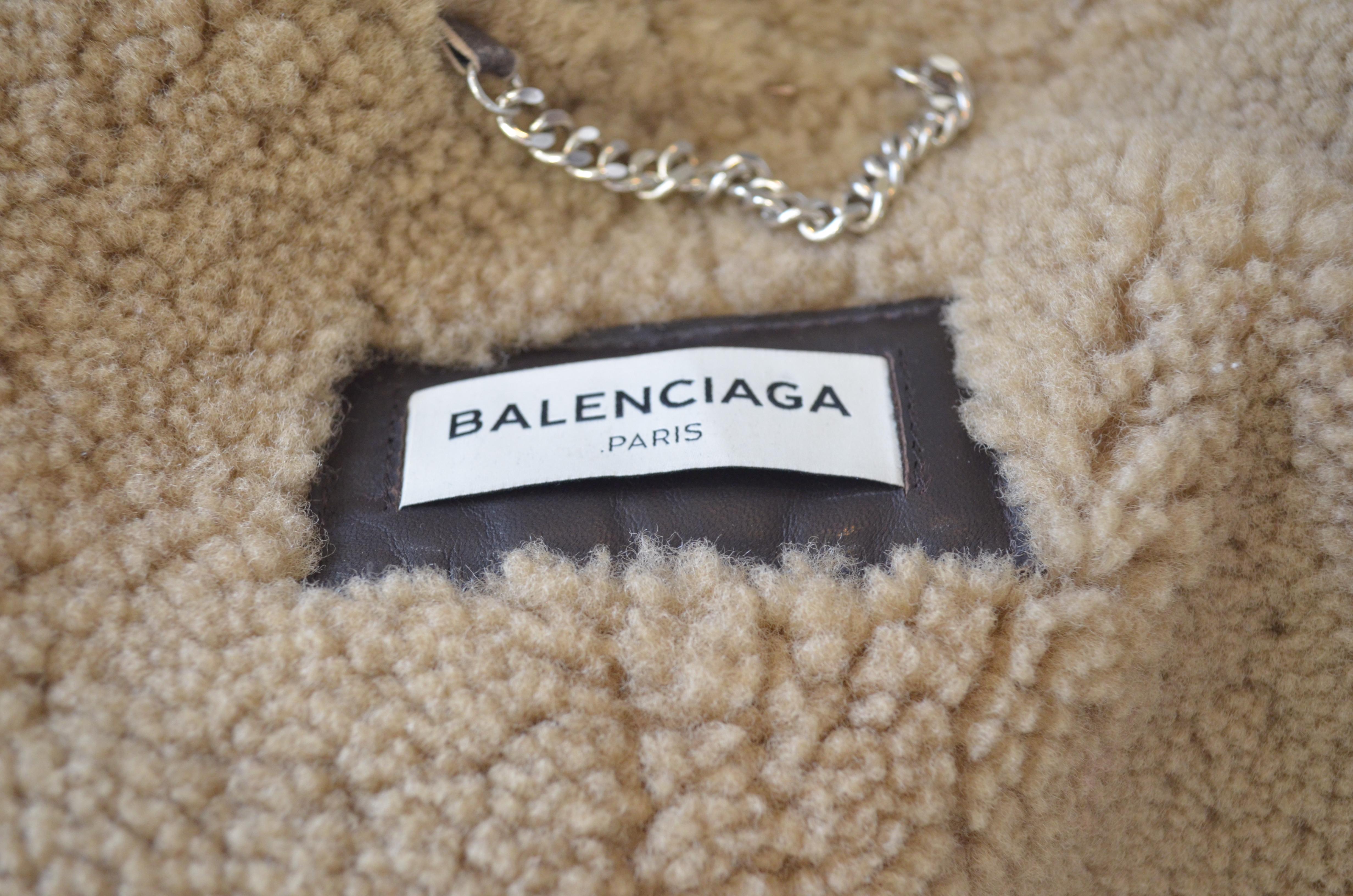 Women's or Men's Balenciaga Cropped Shearling Oversized Jacket