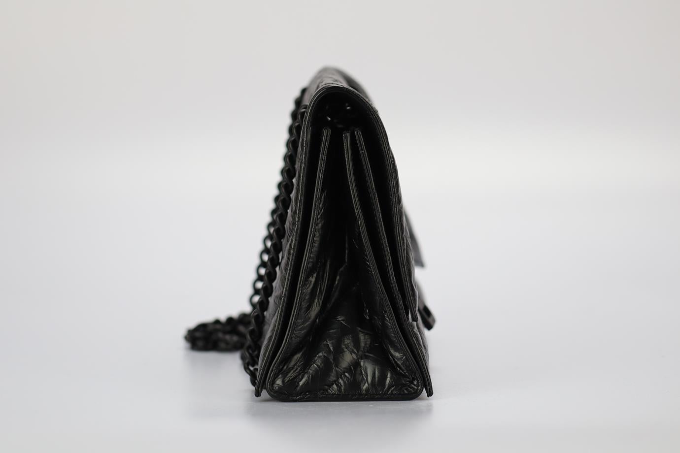 Noir Sac à bandoulière Balenciaga Crush en cuir matelassé de taille moyenne en vente