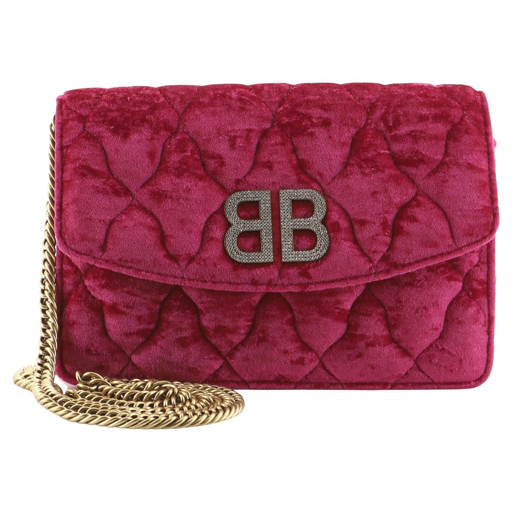 Balenciaga BB Chain Wallet Embossed Leather at 1stDibs