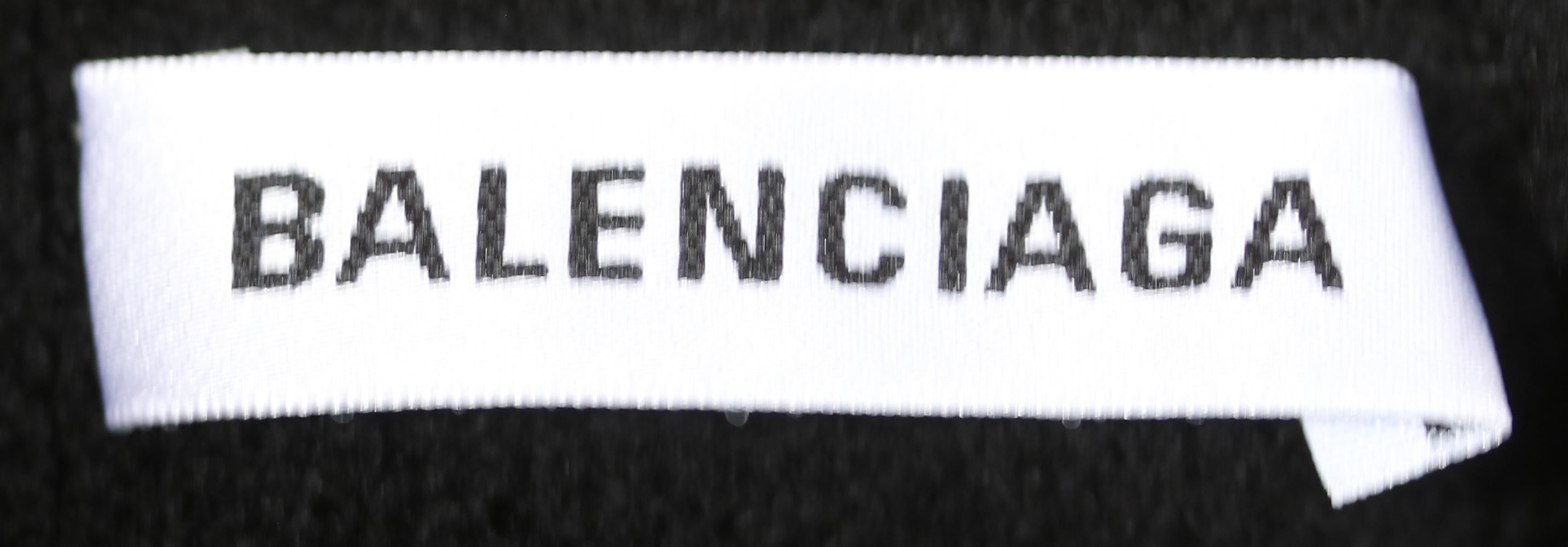 Black Balenciaga Crystal-Embellished Stretch-Velvet Mini Dress