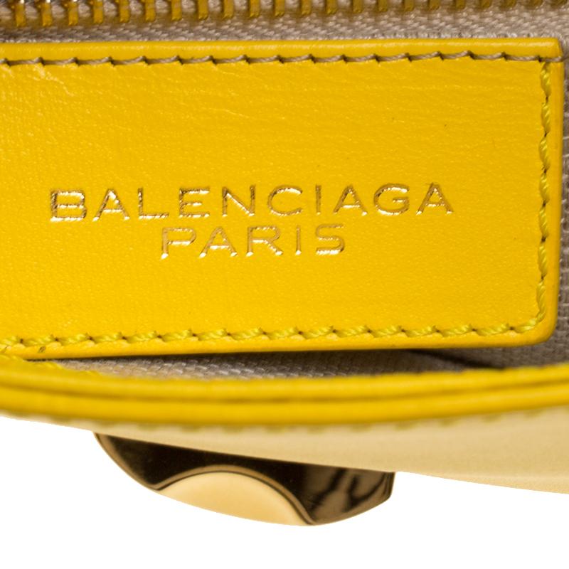 Balenciaga Curry Leather Padlock Clutch 3