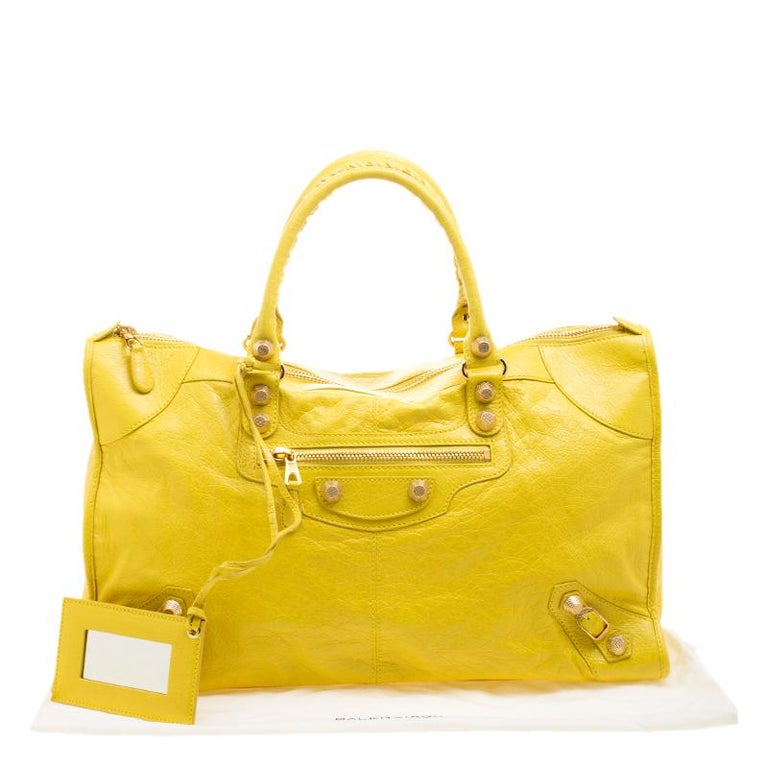 Balenciaga Curry Leather RGGH Work Tote For Sale at 1stDibs