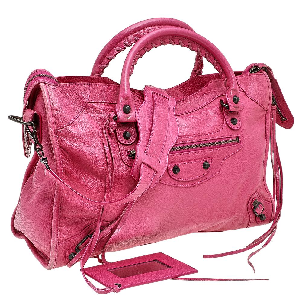balenciaga pink city bag