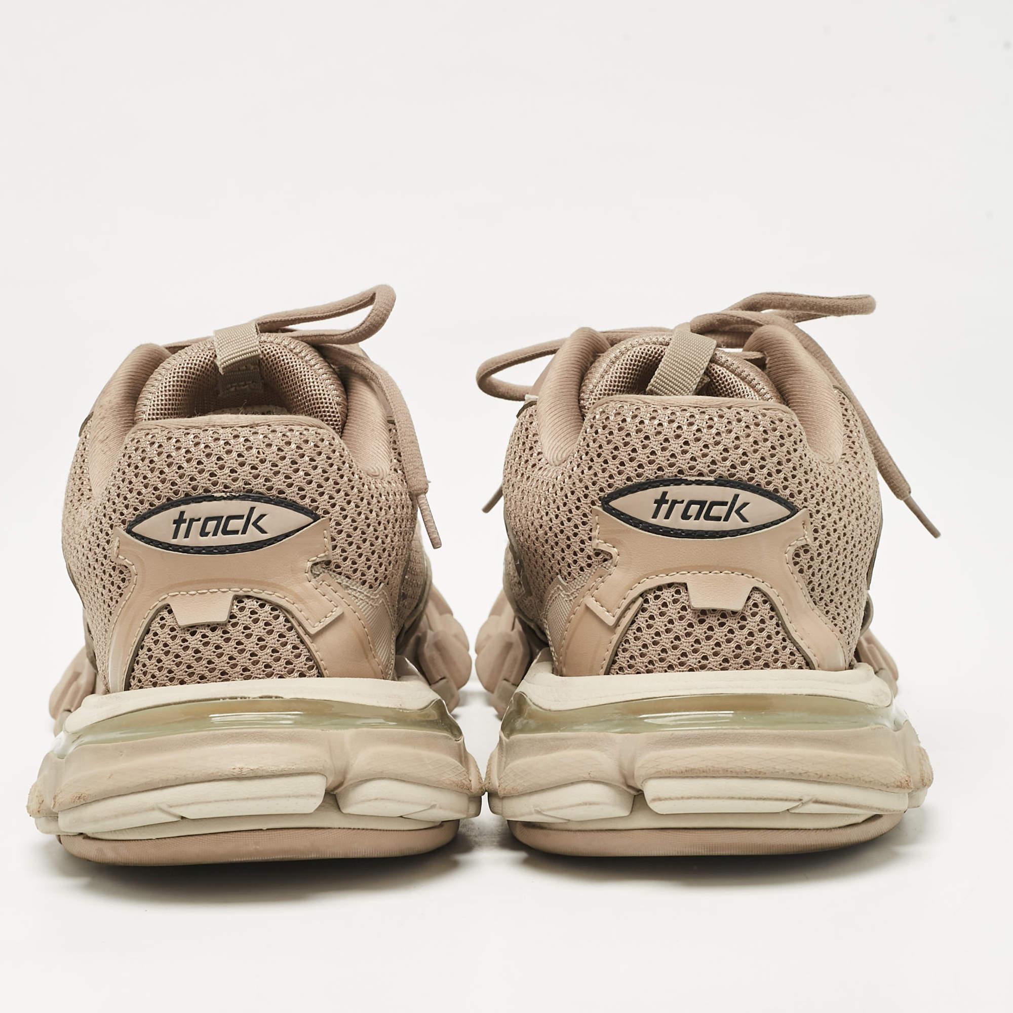 Balenciaga Dark Beige Mesh and Leather Track 3 Sneakers Size 42 For Sale 1