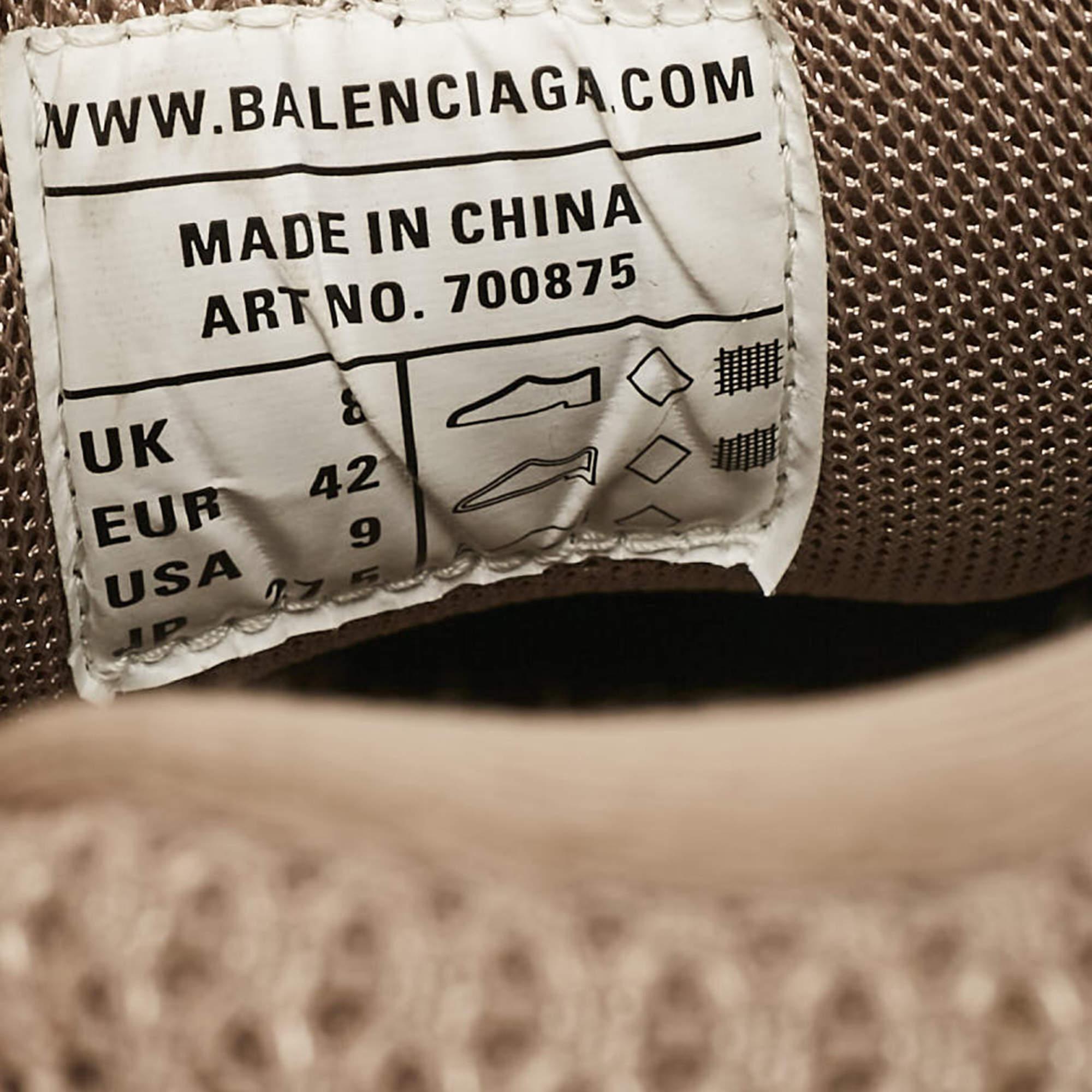 Balenciaga Dark Beige Mesh and Leather Track 3 Sneakers Size 42 For Sale 3
