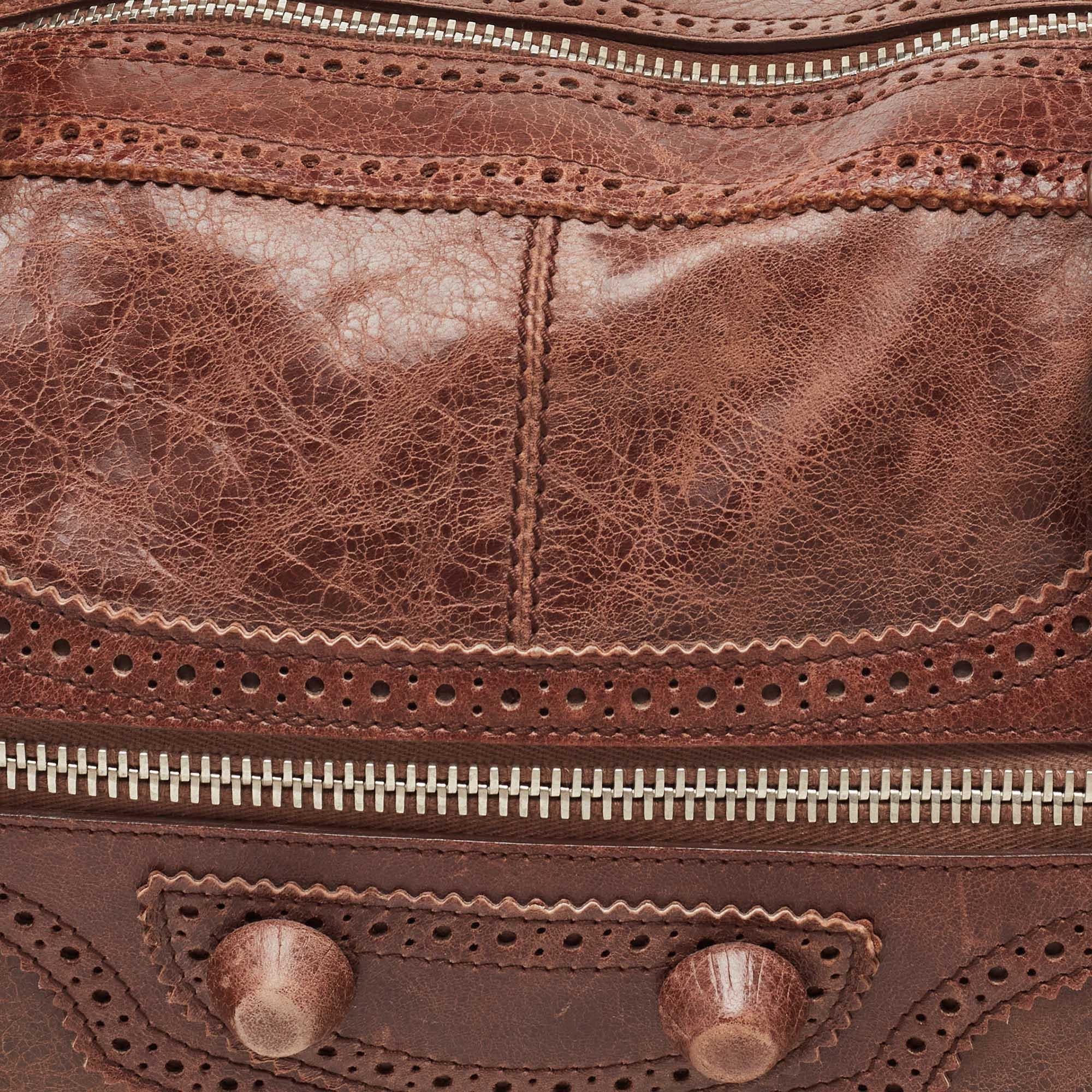 Balenciaga Dark Brown Leather Brogues Work Tote 5