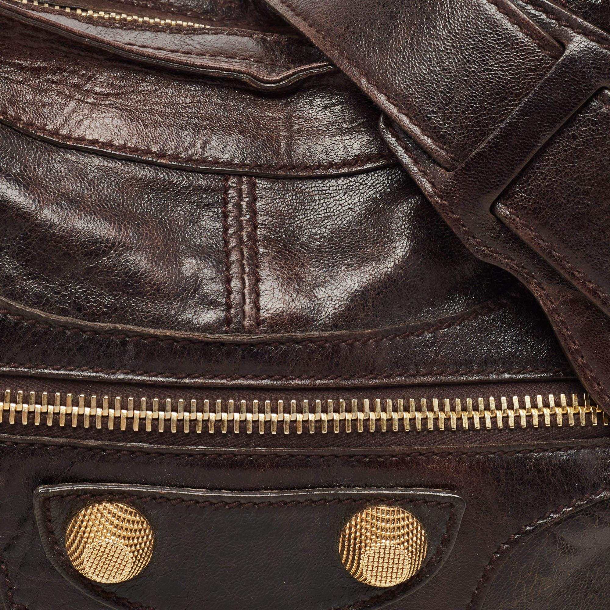 Balenciaga Dark Brown Leather GGH Part Time Bag For Sale 4