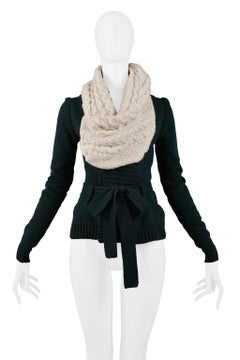 Balenciaga - Cardigan vert foncé avec col bénitier géant 2007