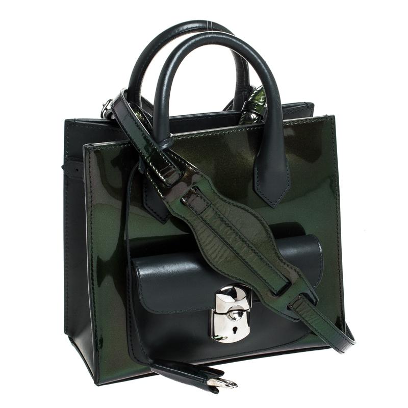 Balenciaga Dark Green Iridescent Patent 