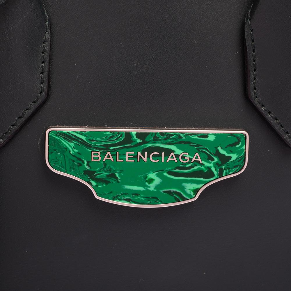 Balenciaga Dark Green Leather Mini All Afternoon Tote In Good Condition In Dubai, Al Qouz 2