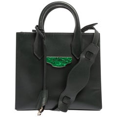 Balenciaga Dark Green Leather Mini All Afternoon Tote