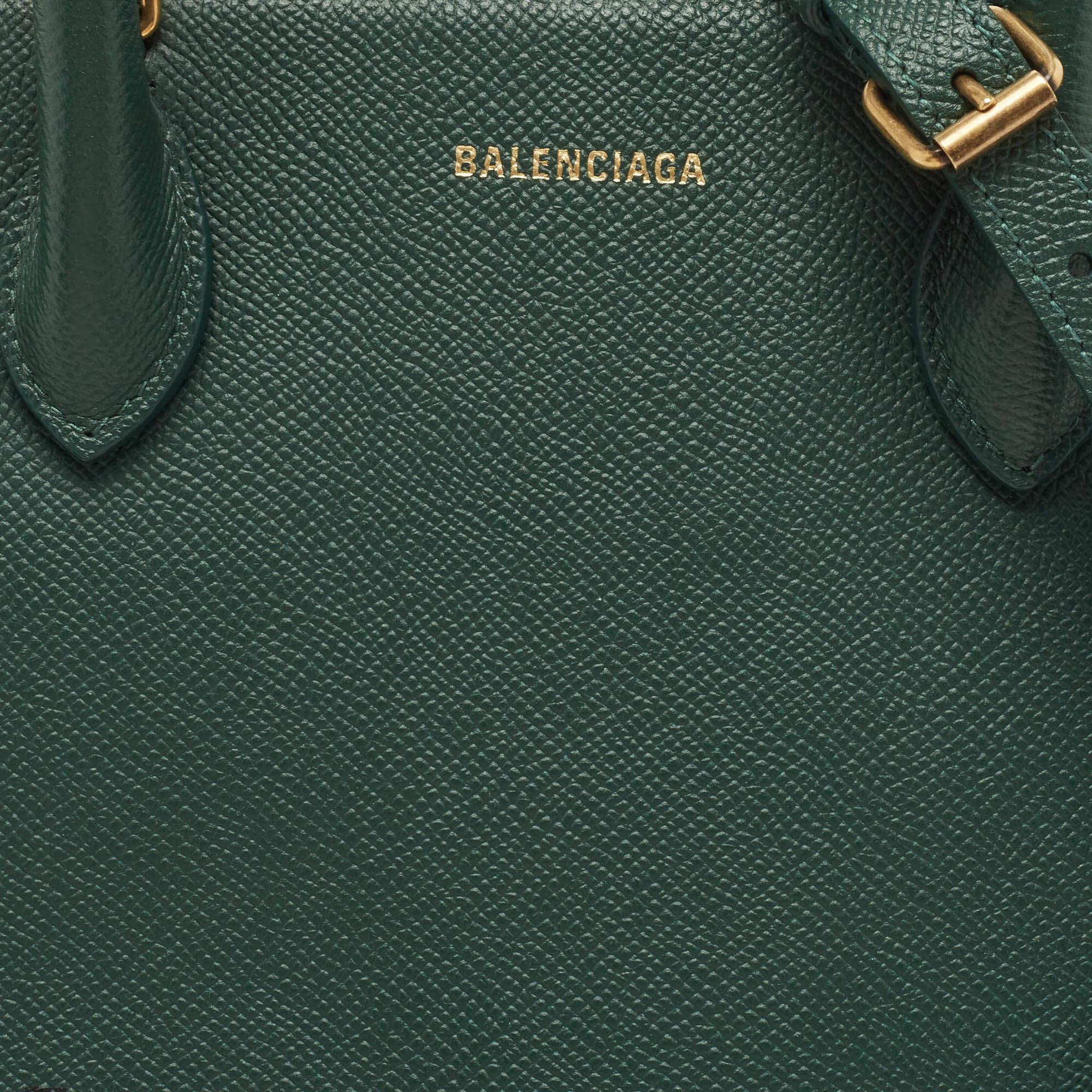 Balenciaga Dark Green Leather Small Ville Satchel 10