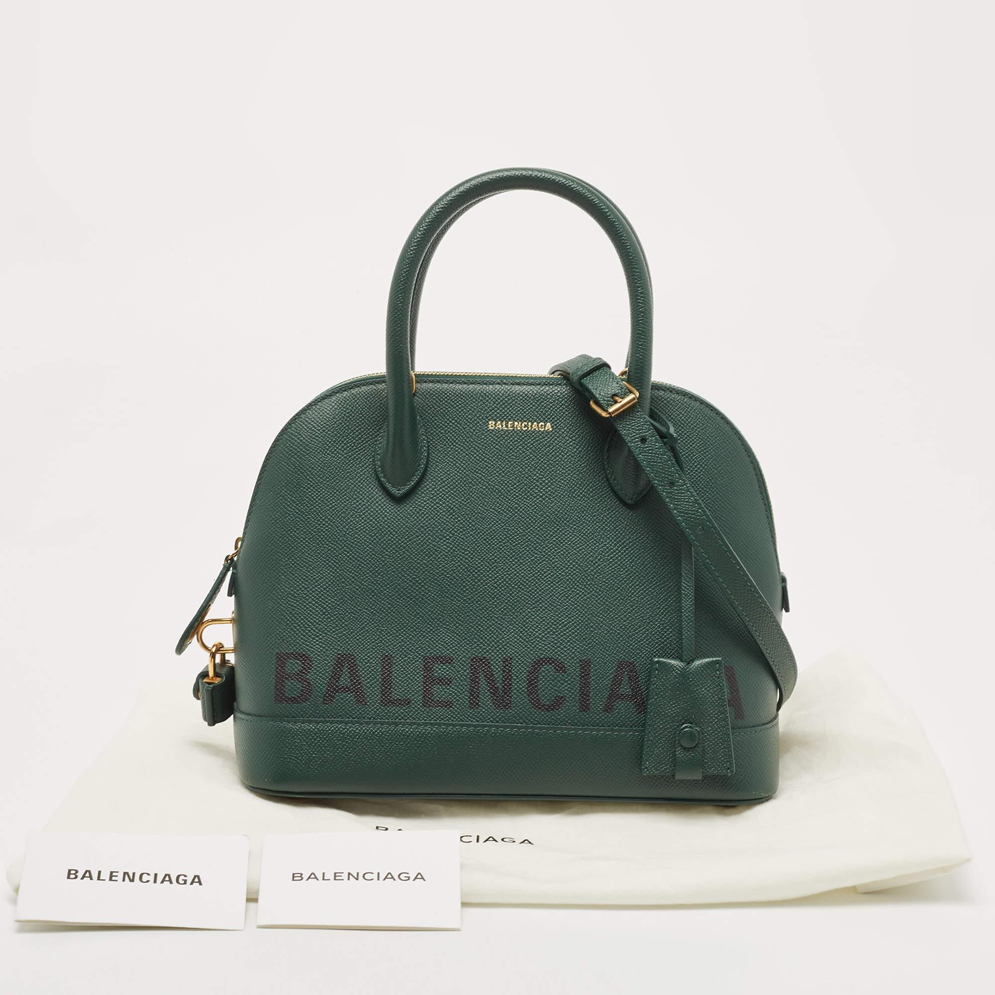 Balenciaga Dark Green Leather Small Ville Satchel 11