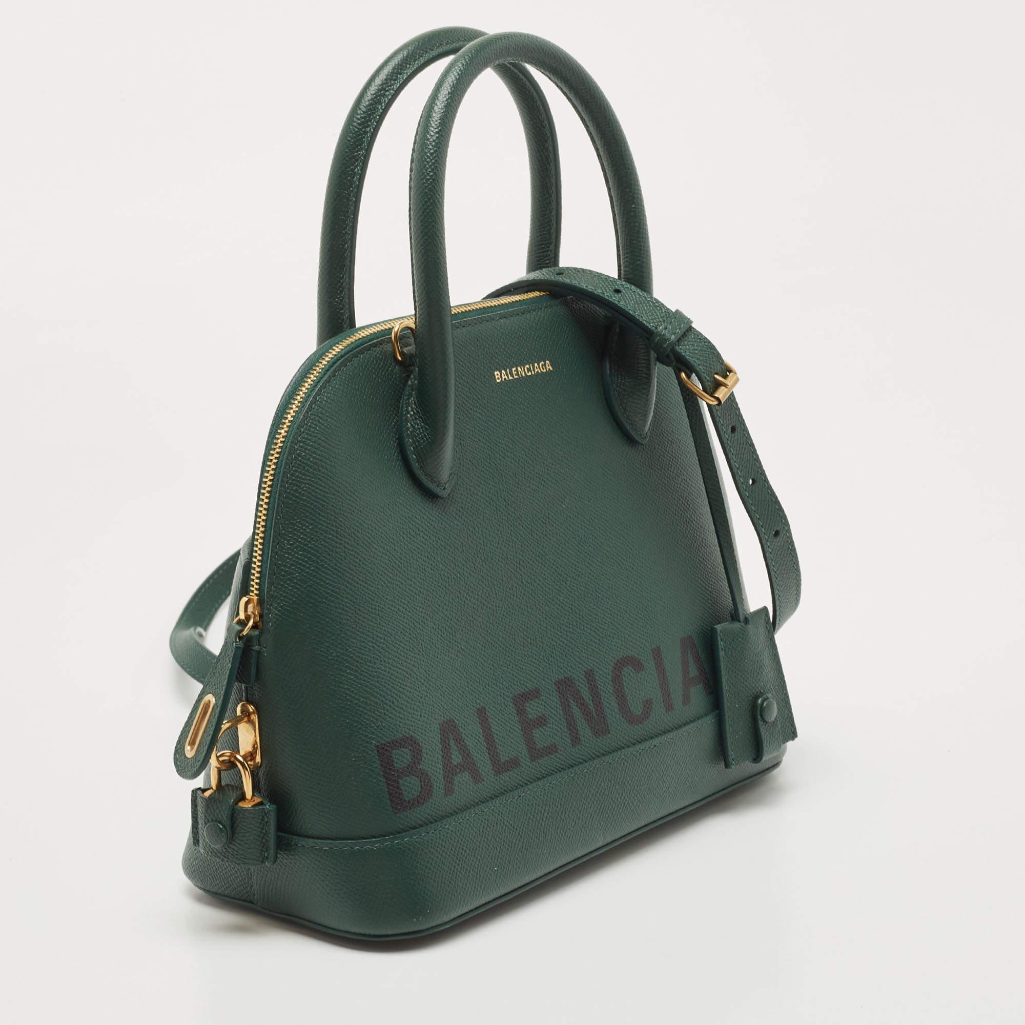 Balenciaga Dark Green Leather Small Ville Satchel 1