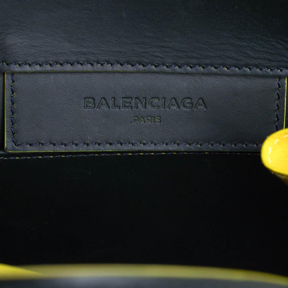 Balenciaga Dark Green/Yellow Leather Papier A6 Tote 3