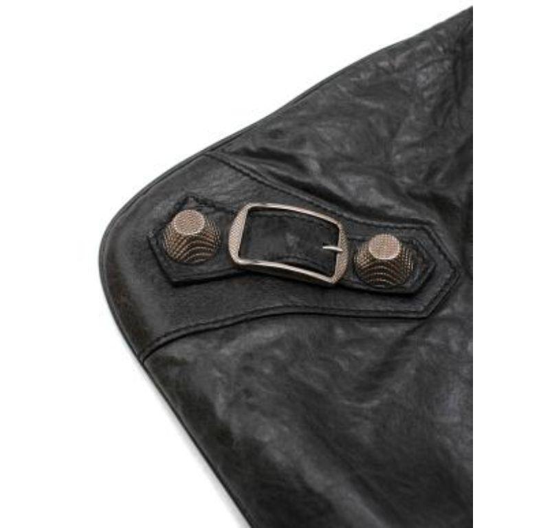 Balenciaga Dark Grey Distressed Giant City Day Bag For Sale 6