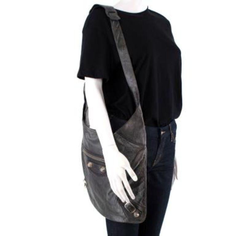 Balenciaga Dark Grey Distressed Giant City Day Bag For Sale 2