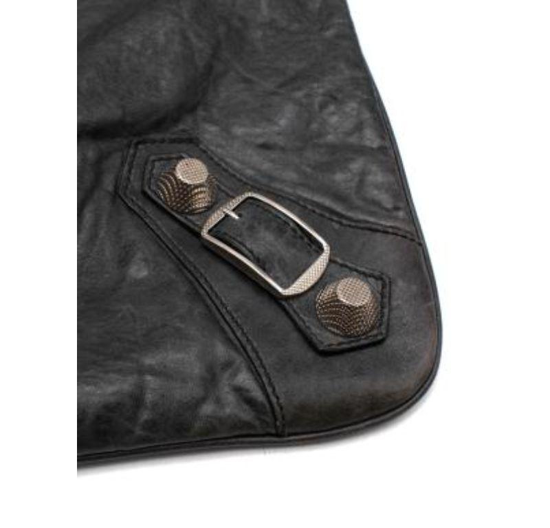 Balenciaga Dark Grey Distressed Giant City Day Bag For Sale 5
