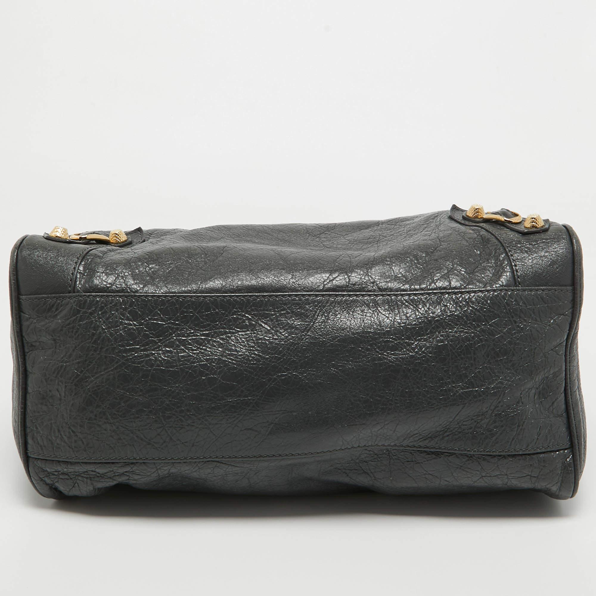 Balenciaga Dark Grey Leather GH Velo Bag 6