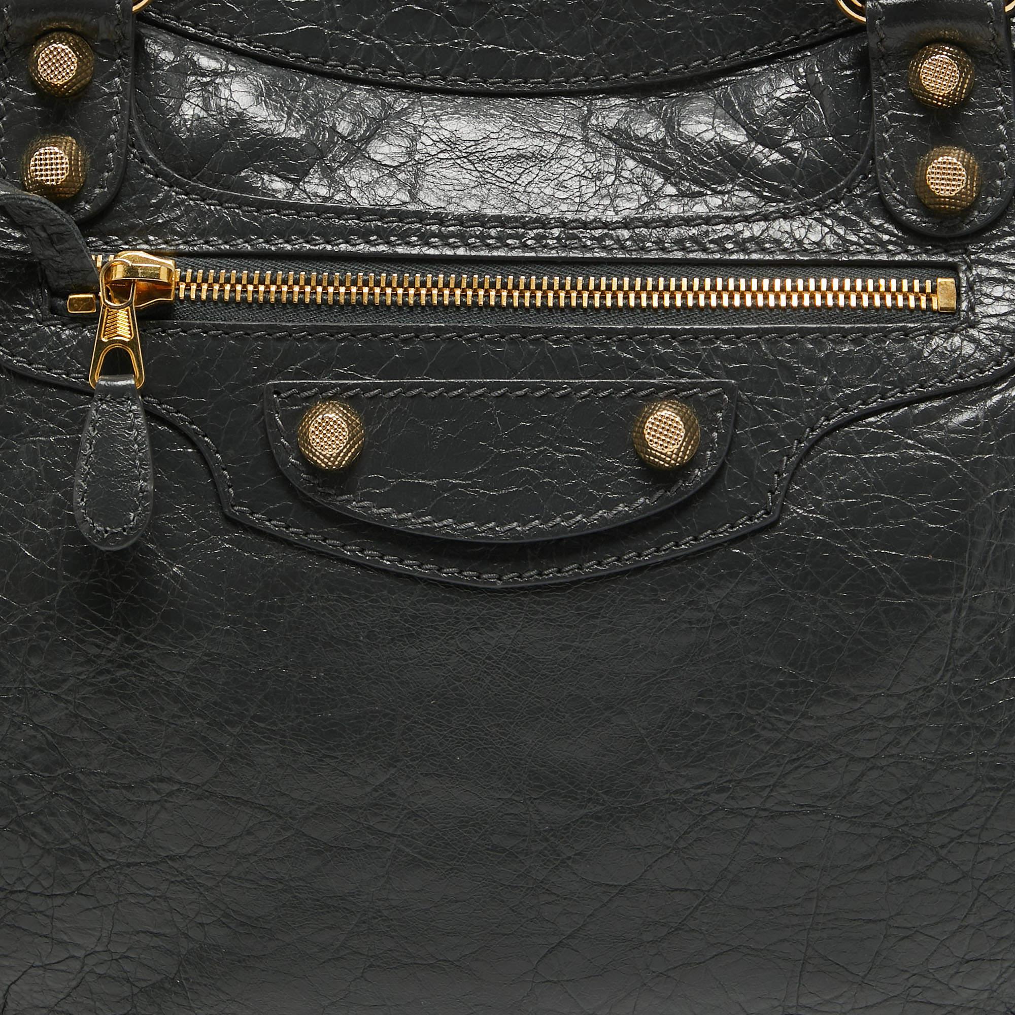 Black Balenciaga Dark Grey Leather GH Velo Bag