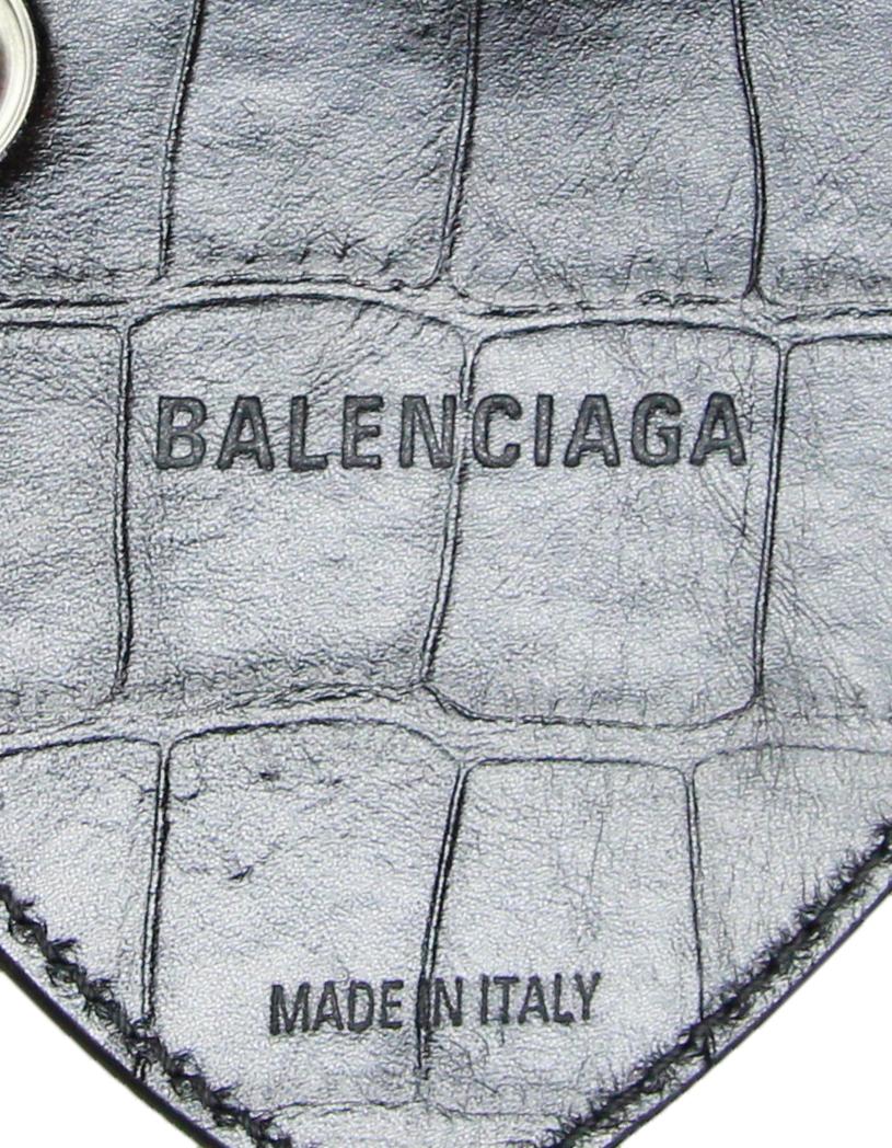 Black Balenciaga Dark Grey Metallized Embossed Crystal Small Le Cagole Small Shoulder 