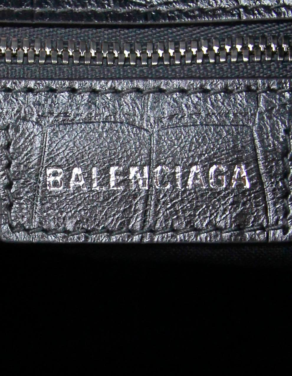 Women's Balenciaga Dark Grey Metallized Embossed Crystal Small Le Cagole Small Shoulder 