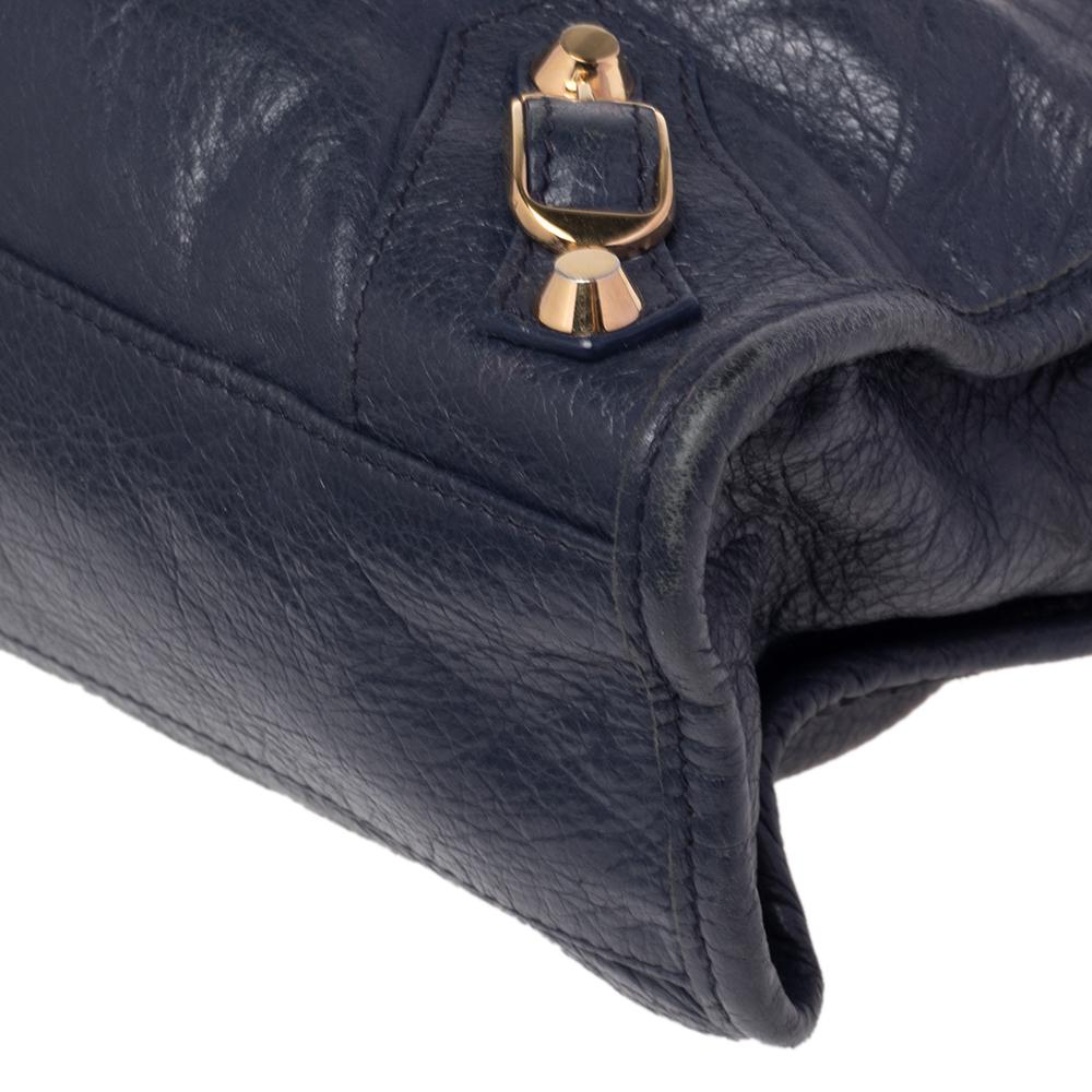 Balenciaga Dark Knight Leather Mini Classic Metallic Edge City Bag In Good Condition In Dubai, Al Qouz 2
