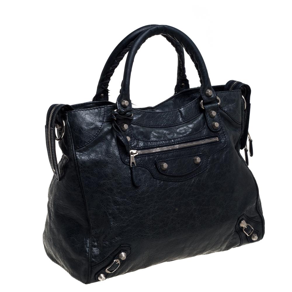 Balenciaga Dark Knight Leather RH Velo Bag In Fair Condition In Dubai, Al Qouz 2