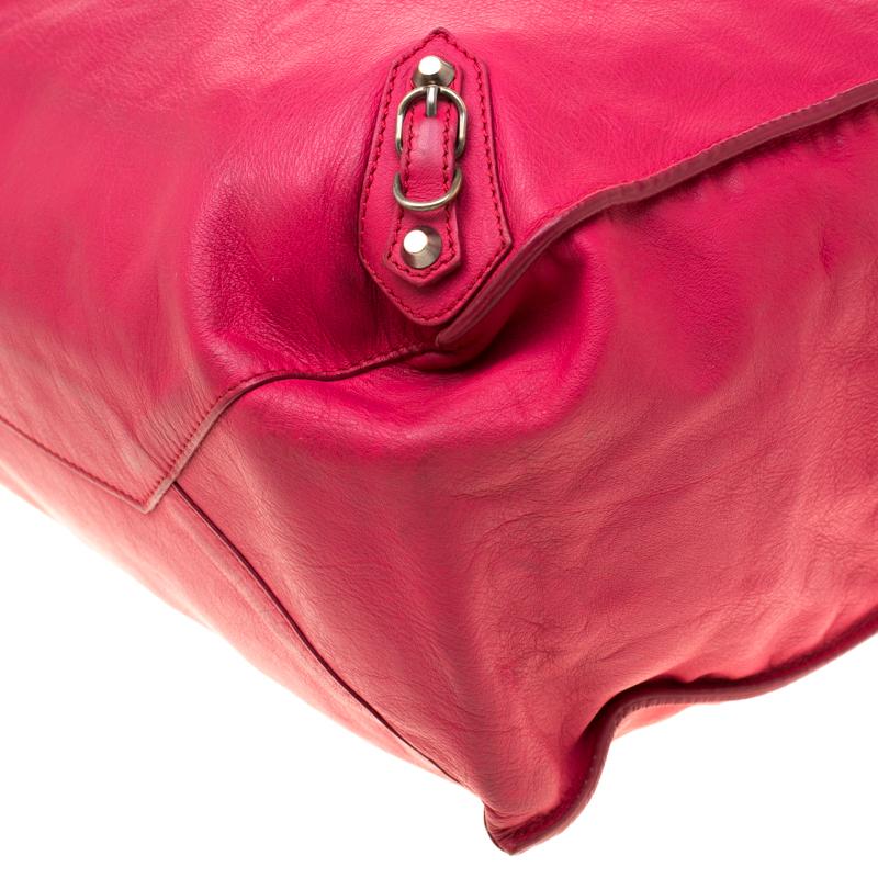 Balenciaga Dark Pink Leather Papier A4 Tote 5