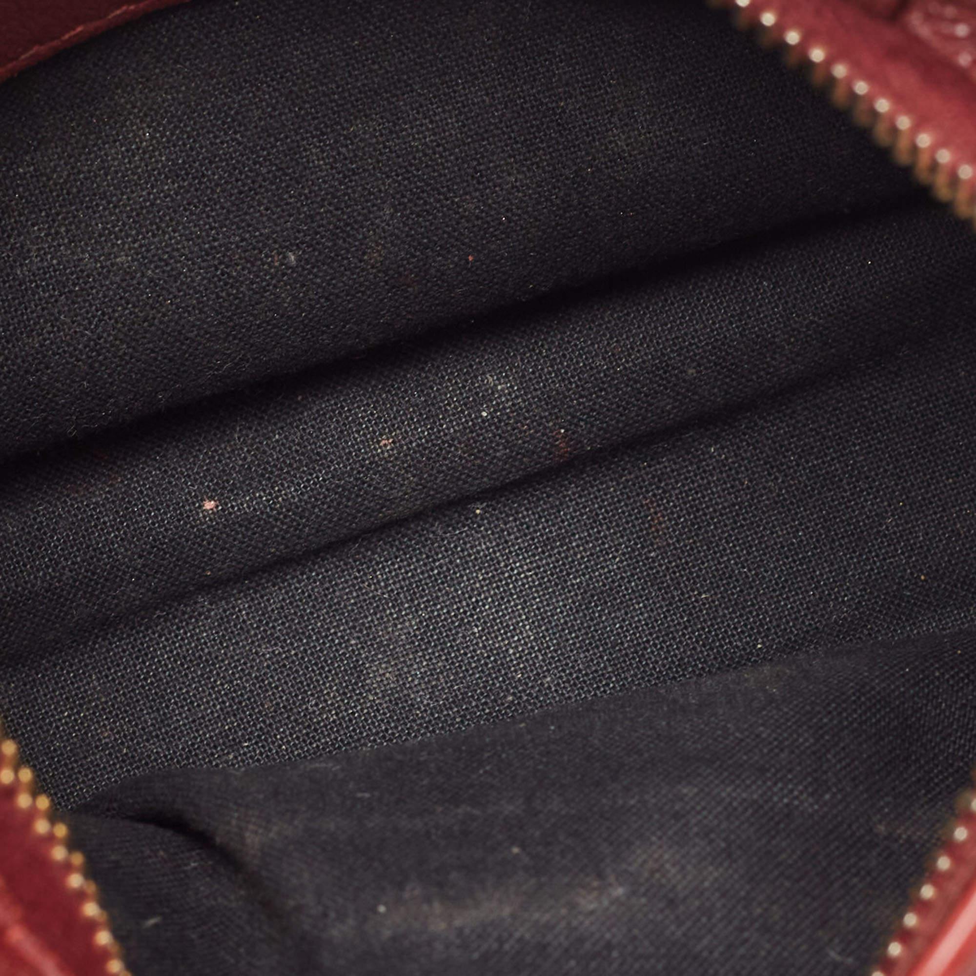 Balenciaga Dark Red Leather Nano Classic Metallic Edge City Crossbody Bag 7