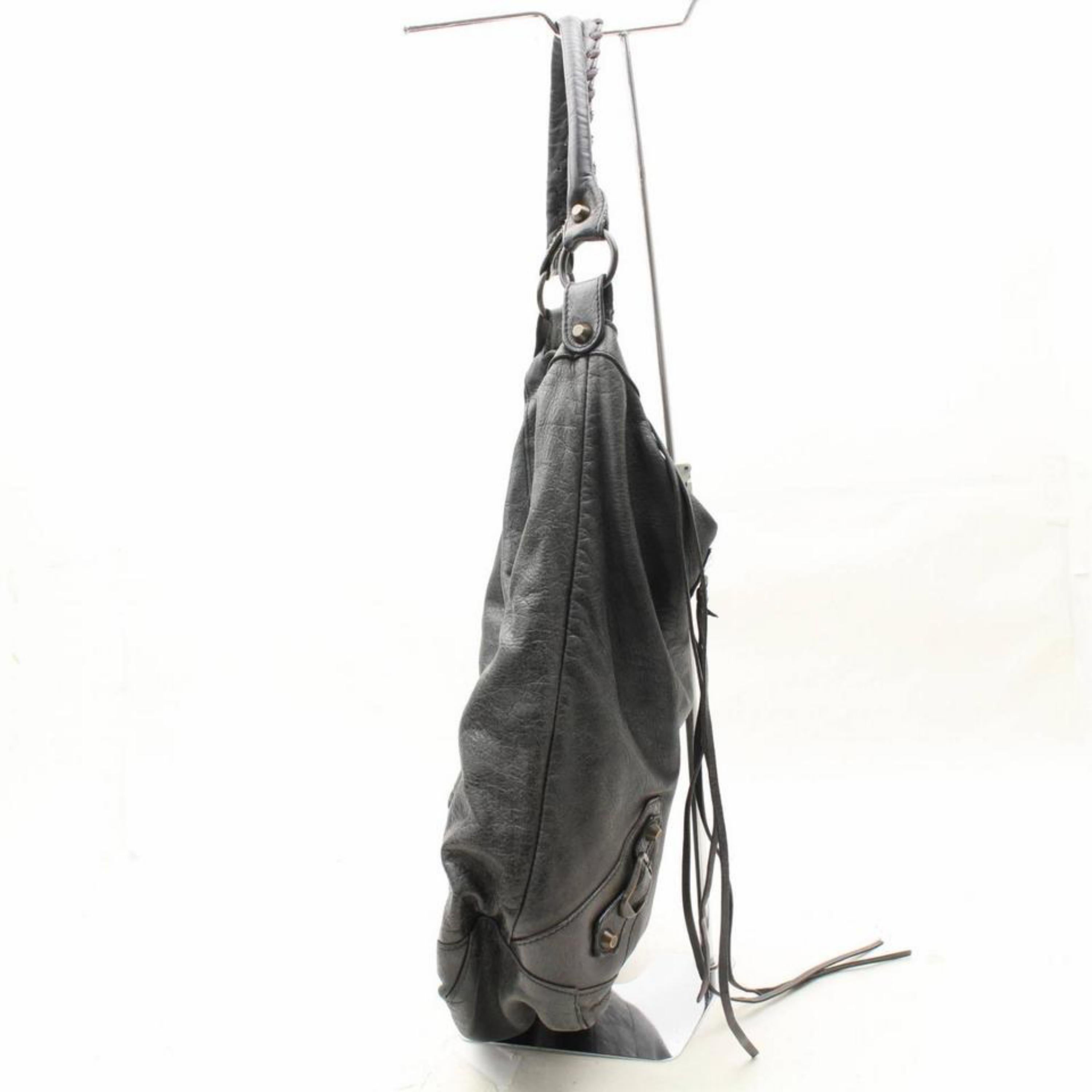 Balenciaga Day Hobo 867638 Black Leather Shoulder Bag For Sale 7
