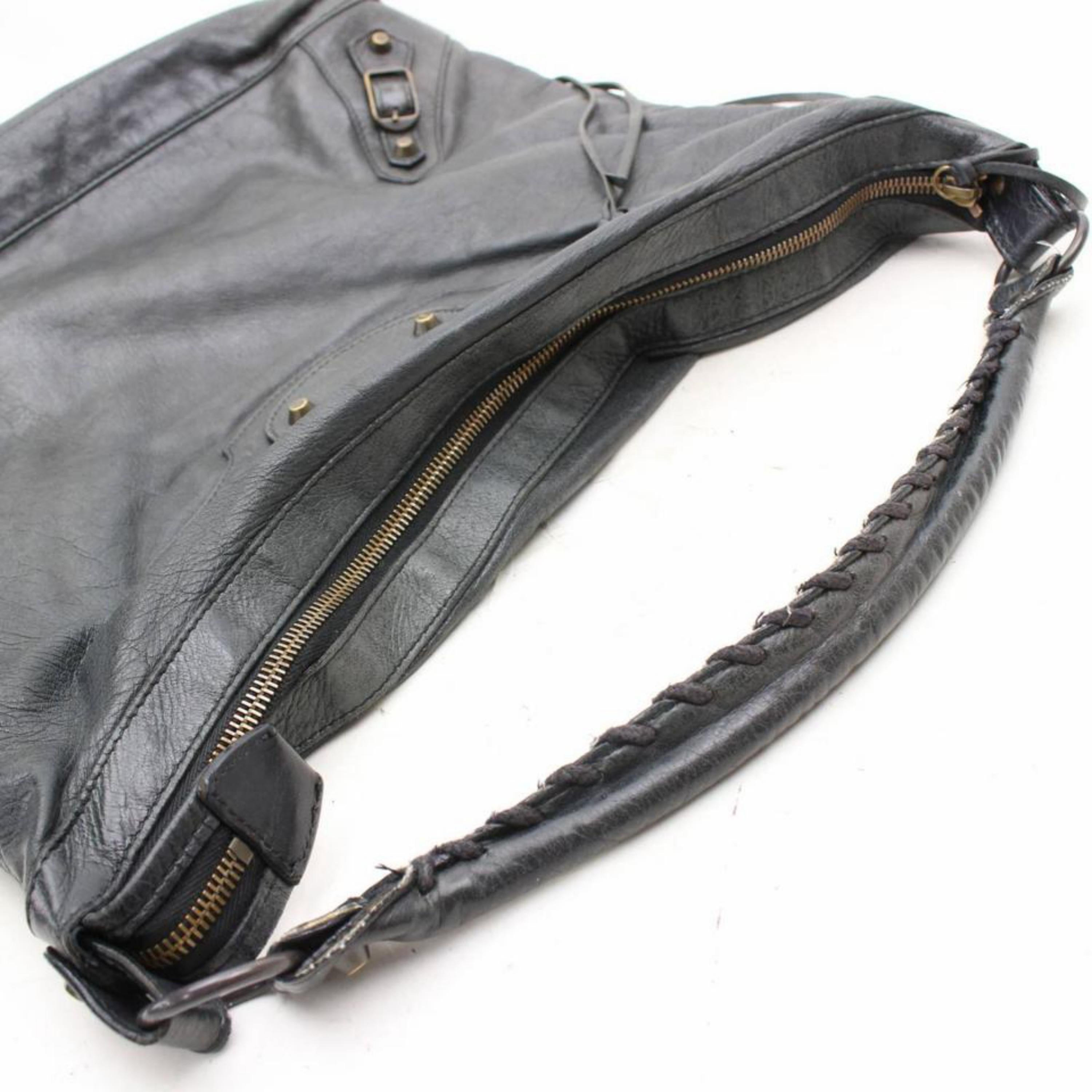 Balenciaga Day Hobo 867638 Black Leather Shoulder Bag For Sale 1