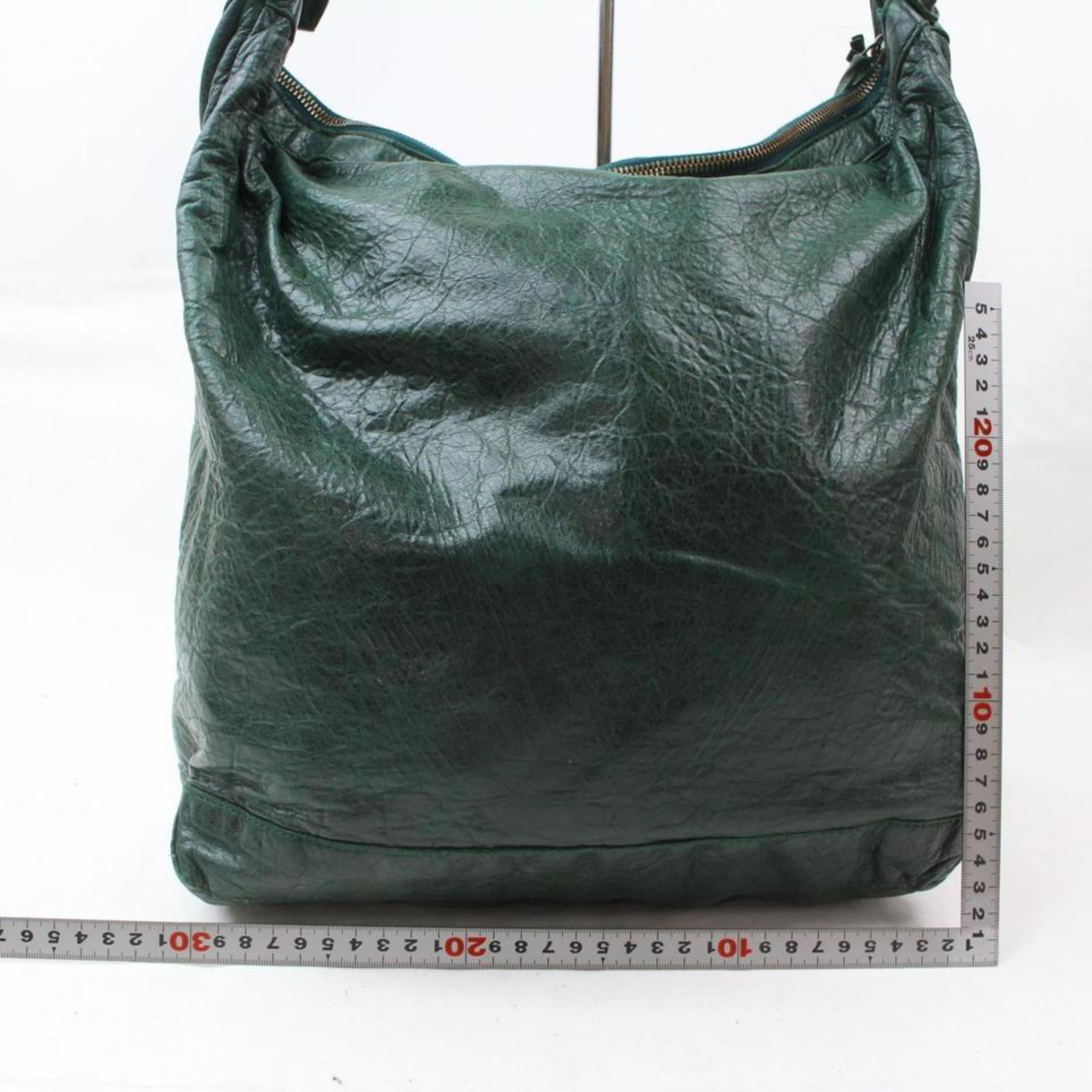 Women's Balenciaga Day Hobo 868726 Green Leather Shoulder Bag For Sale