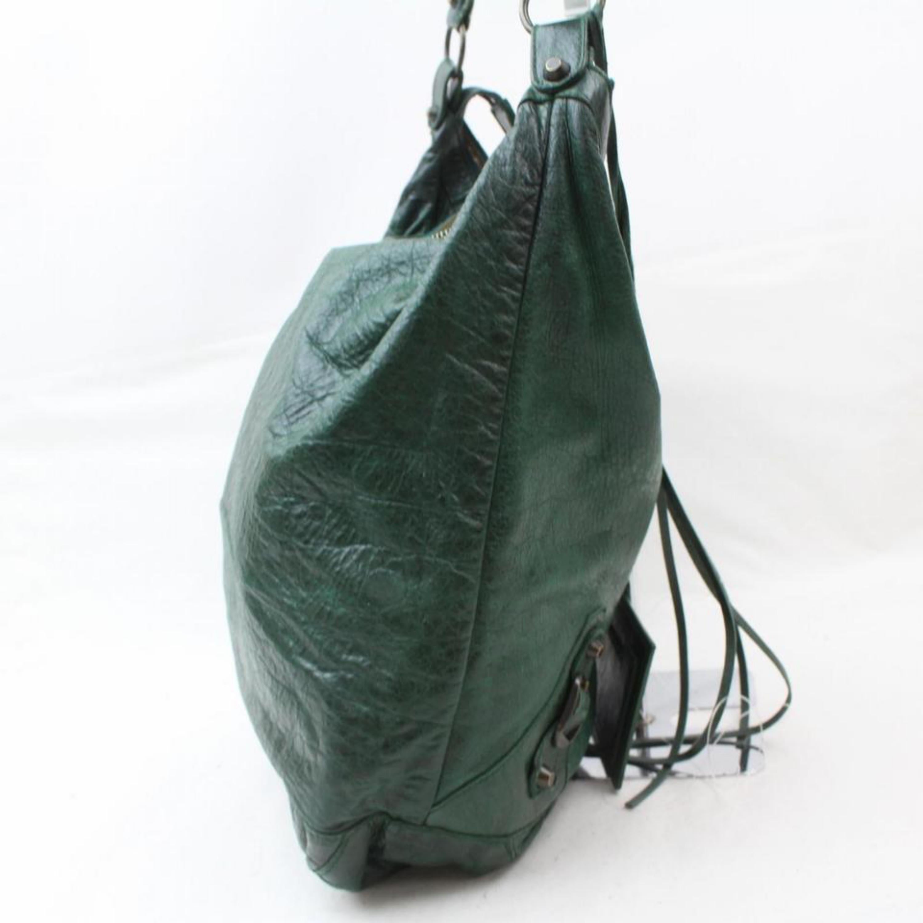 Balenciaga Day Hobo 868726 Green Leather Shoulder Bag For Sale 2