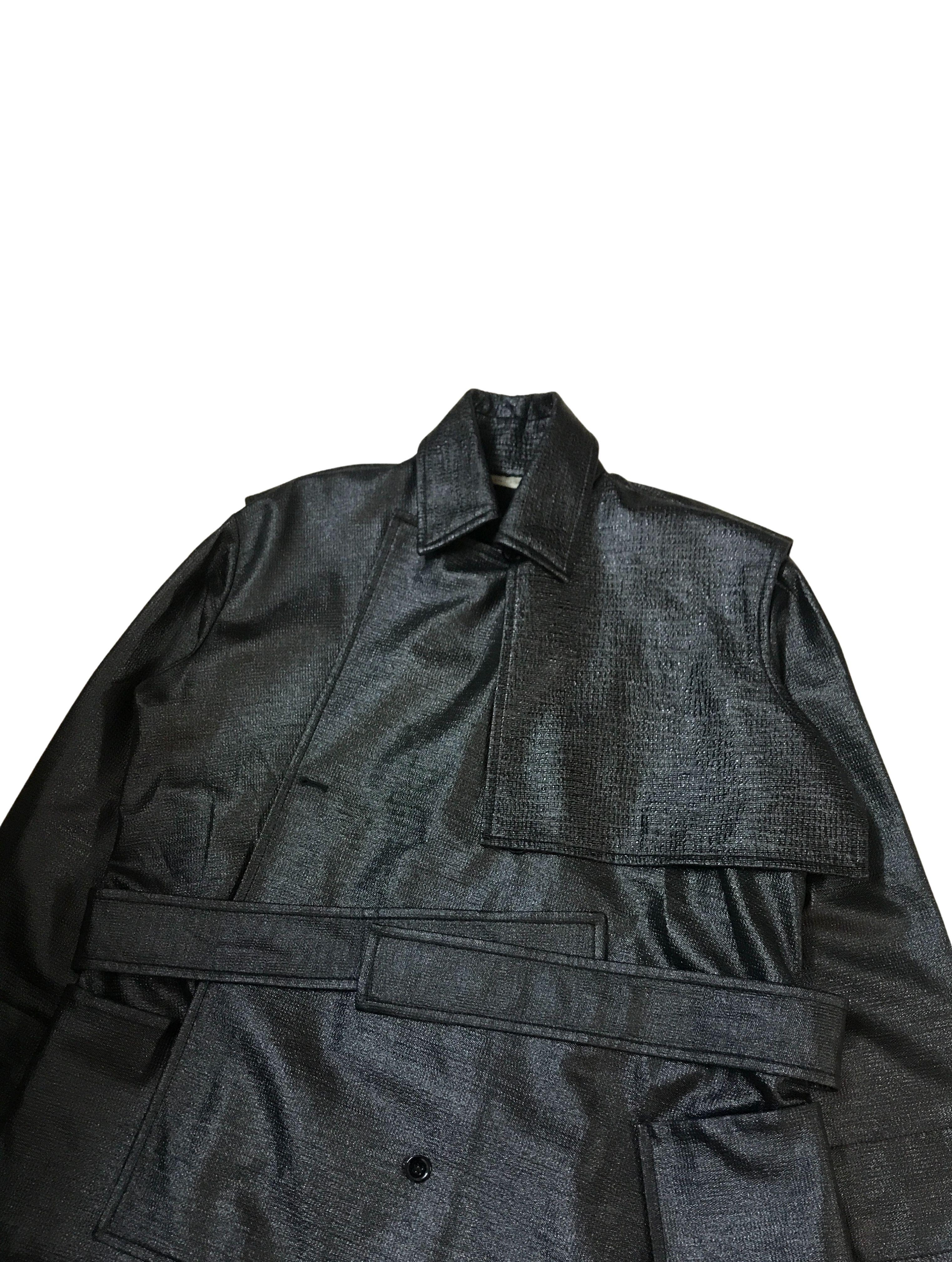 Black Balenciaga Deconstructed Origami Belted Coat, 2010's