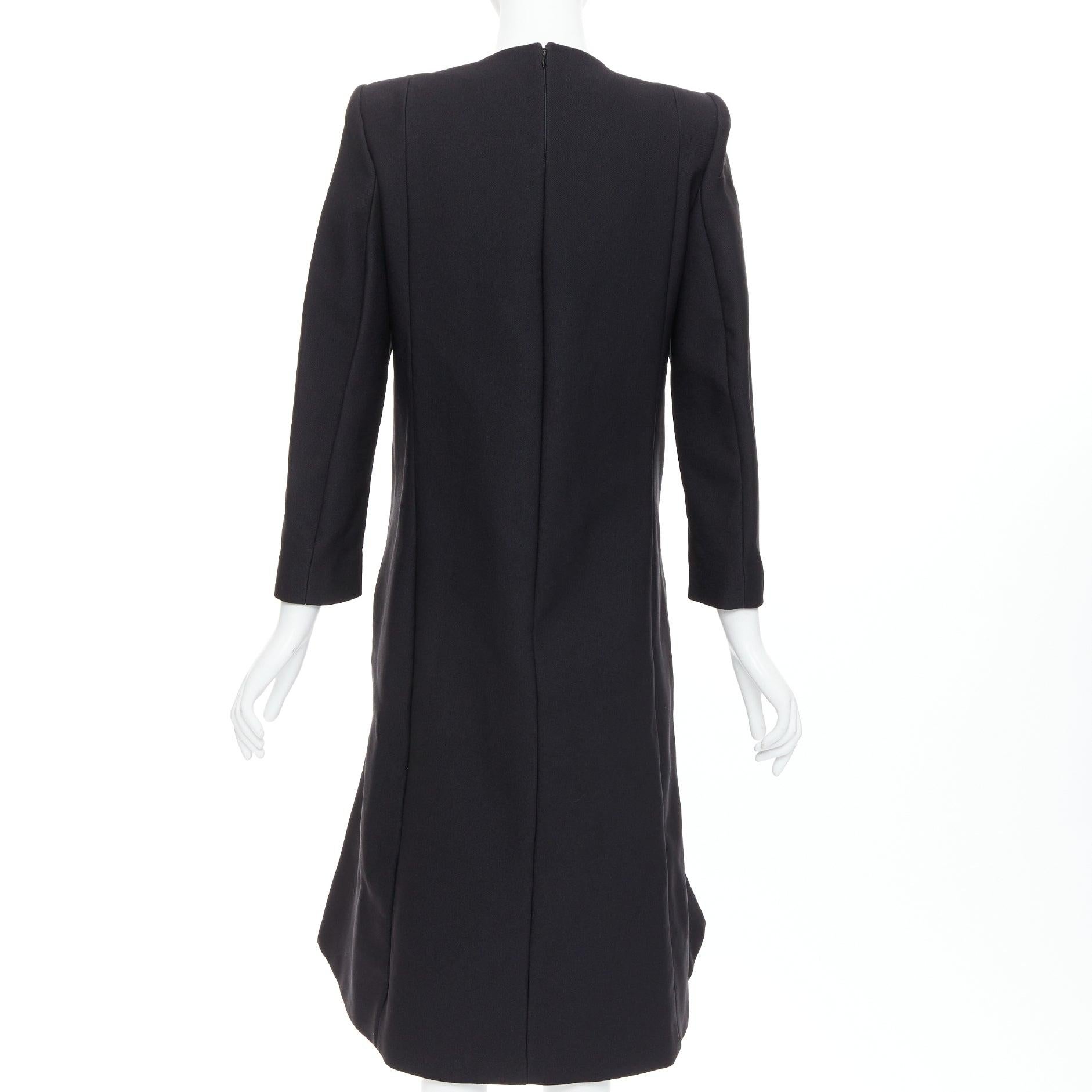 Women's BALENCIAGA Demna 2016 black padded structural midi dress FR40 L For Sale
