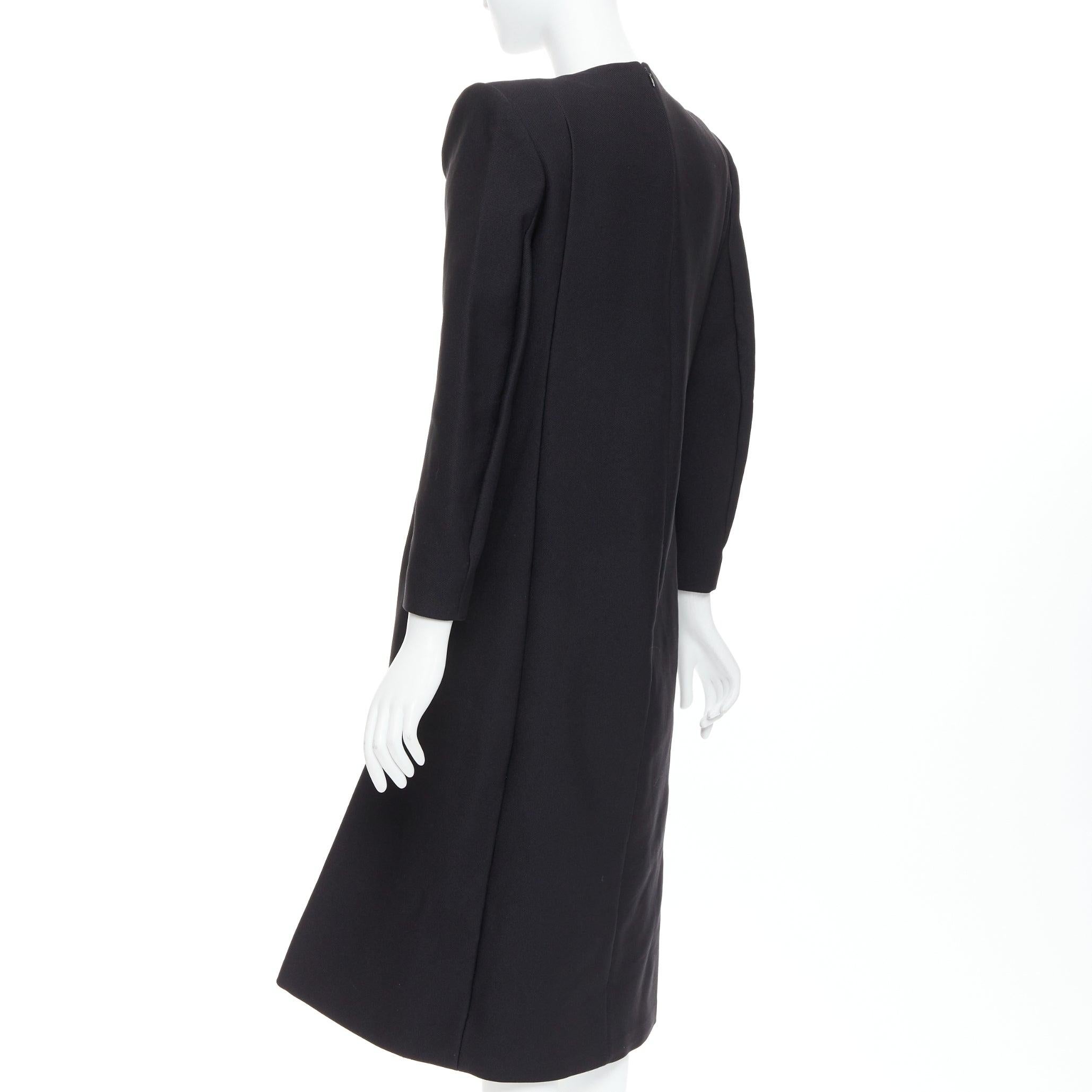 BALENCIAGA Demna 2016 black padded structural midi dress FR40 L For Sale 1
