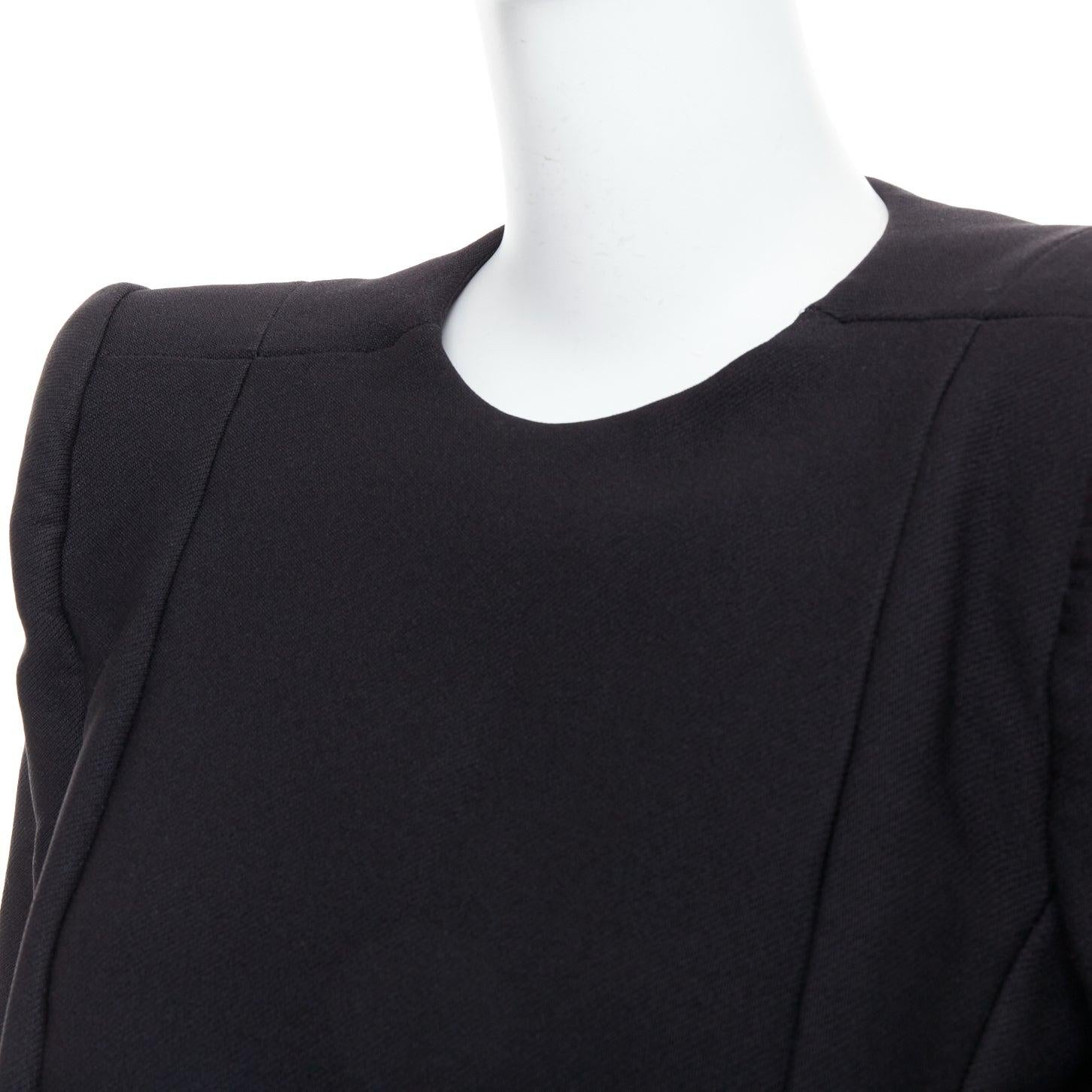 BALENCIAGA Demna 2016 black padded structural midi dress FR40 L For Sale 2
