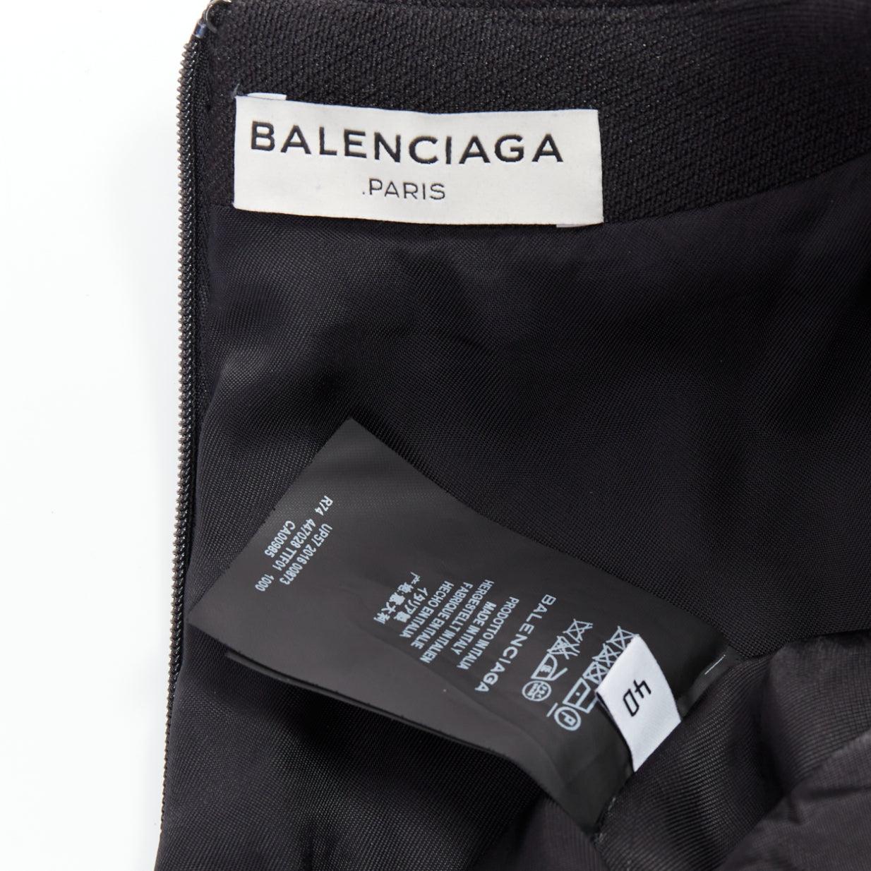 BALENCIAGA Demna 2016 black padded structural midi dress FR40 L For Sale 3