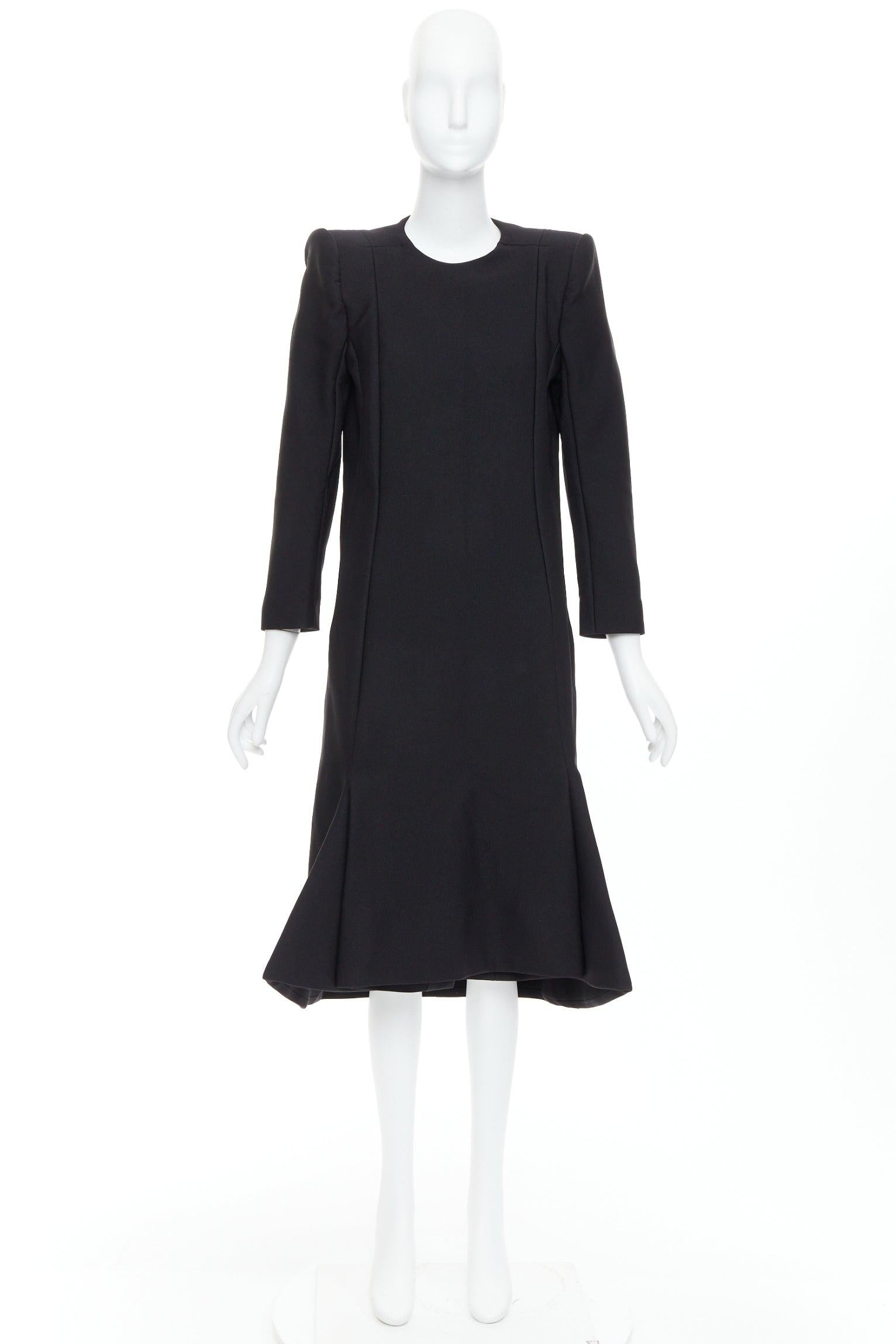 BALENCIAGA Demna 2016 black padded structural midi dress FR40 L For Sale 4