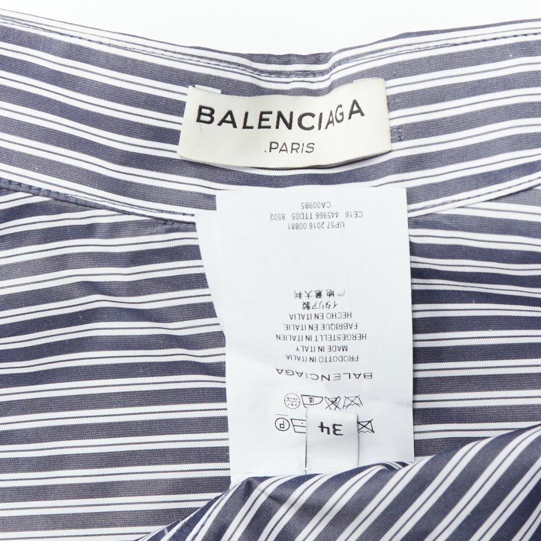 Balenciaga Demna 2016 camicia a righe 3D grigio crema FR34 XS in vendita 3